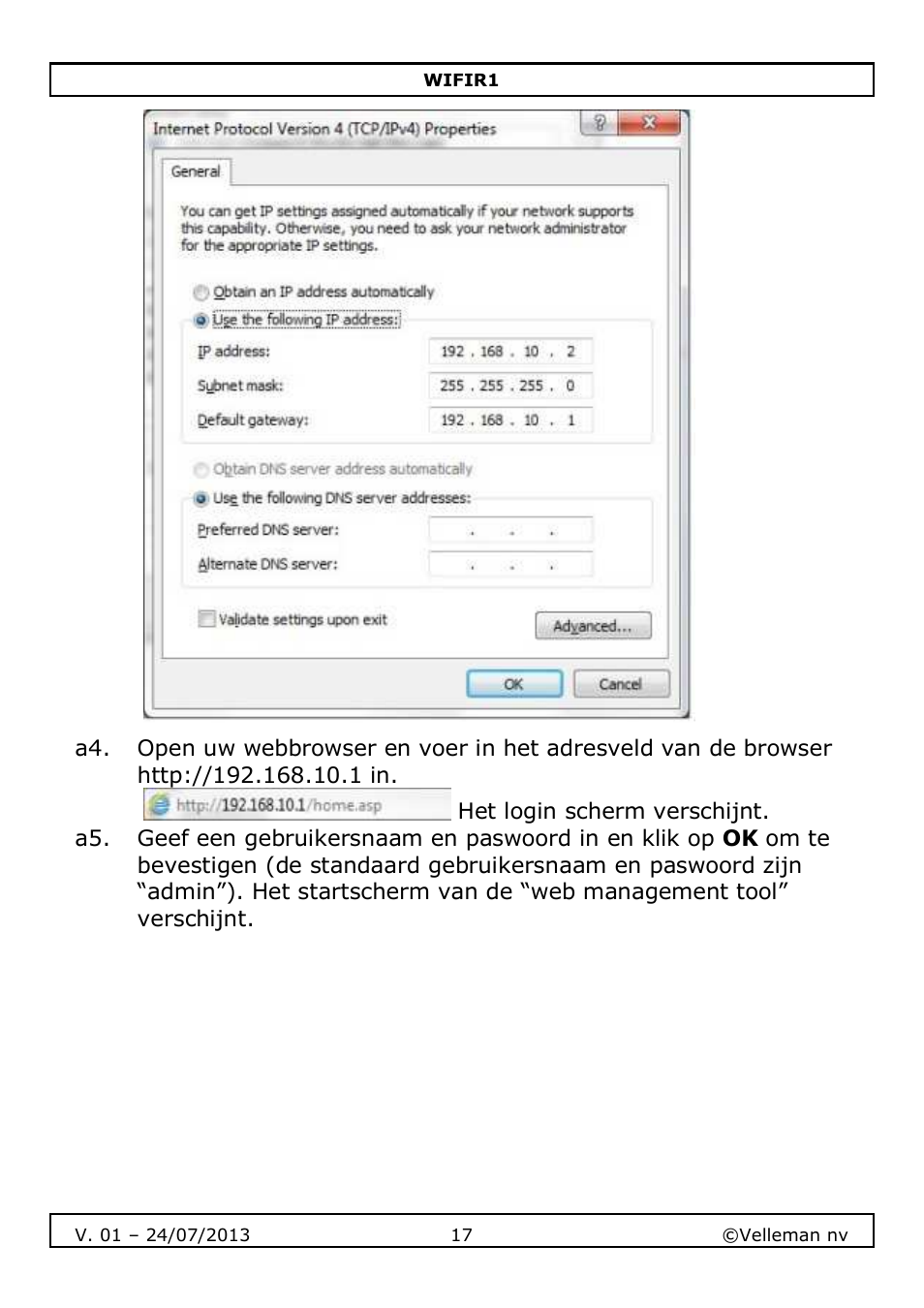 Velleman WIFIR1 User Manual | Page 17 / 55