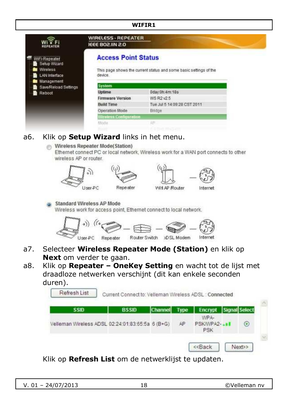 Velleman WIFIR1 User Manual | Page 18 / 55