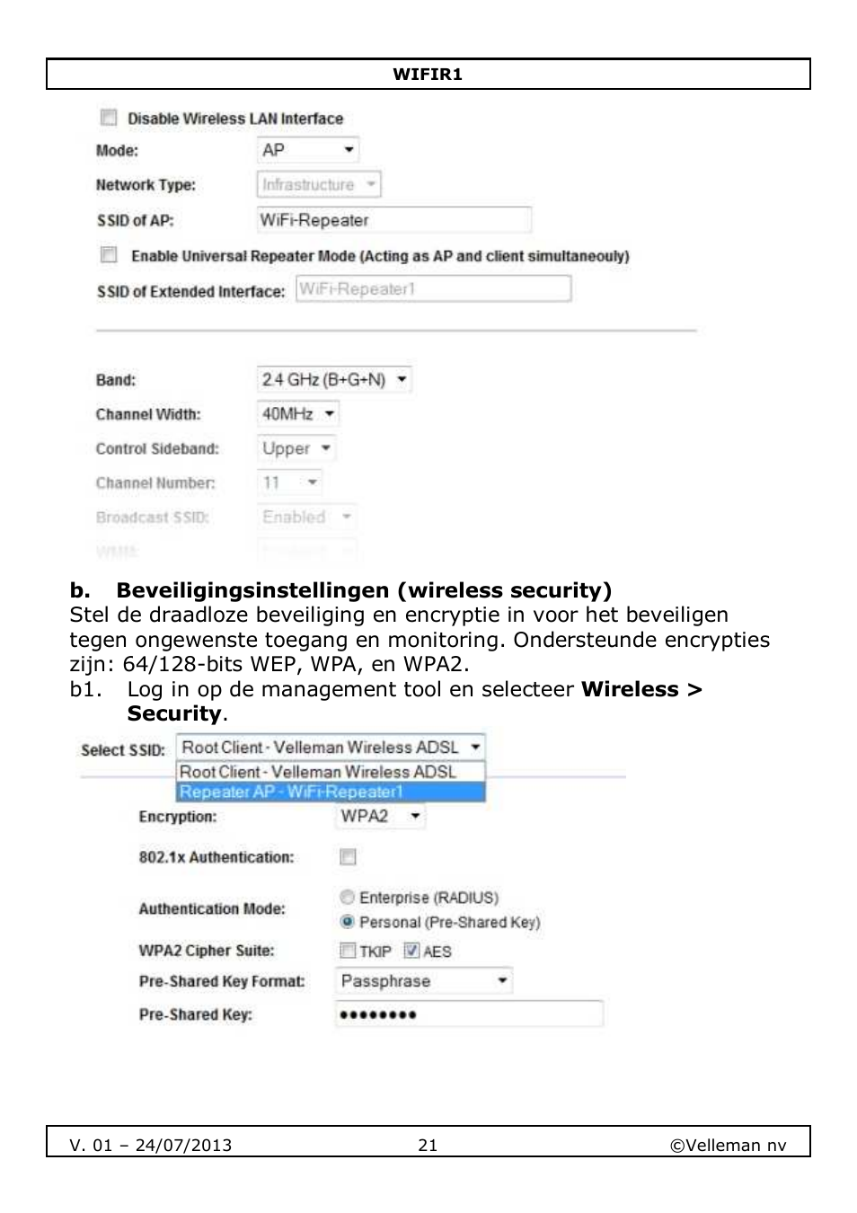 Velleman WIFIR1 User Manual | Page 21 / 55