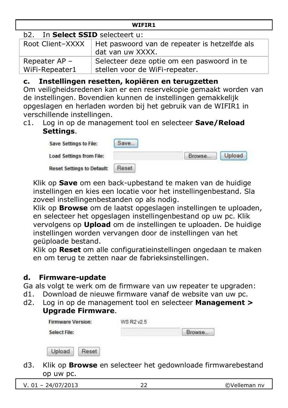 Velleman WIFIR1 User Manual | Page 22 / 55