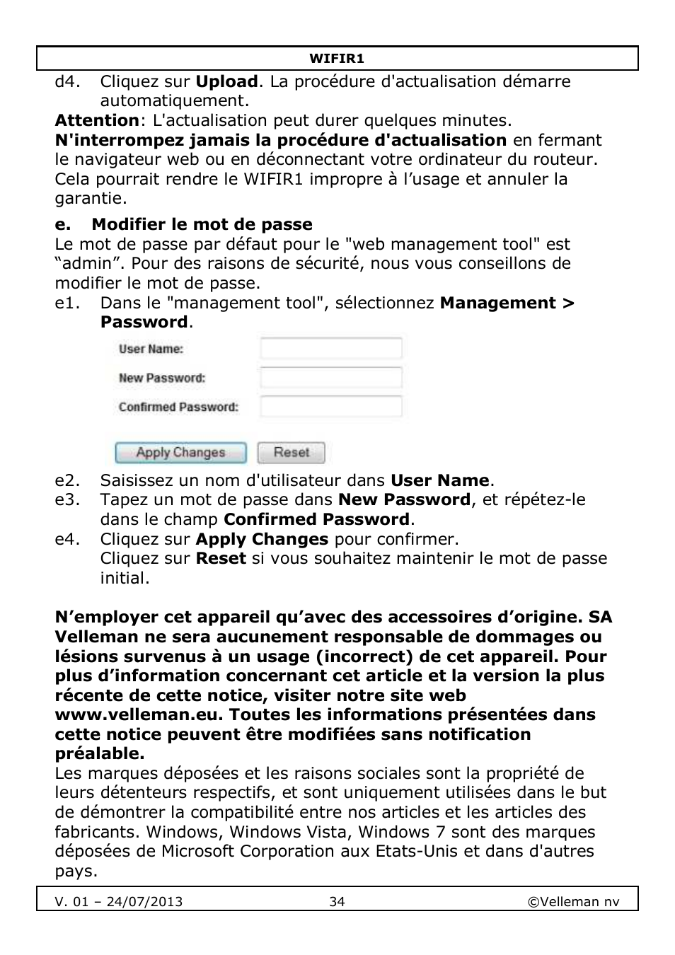 Velleman WIFIR1 User Manual | Page 34 / 55