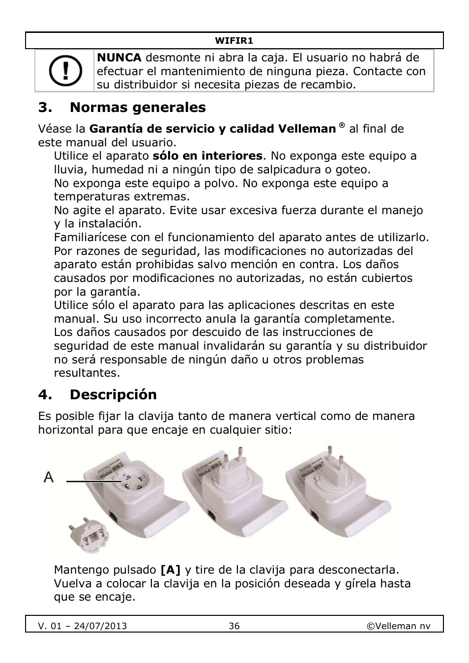 Velleman WIFIR1 User Manual | Page 36 / 55