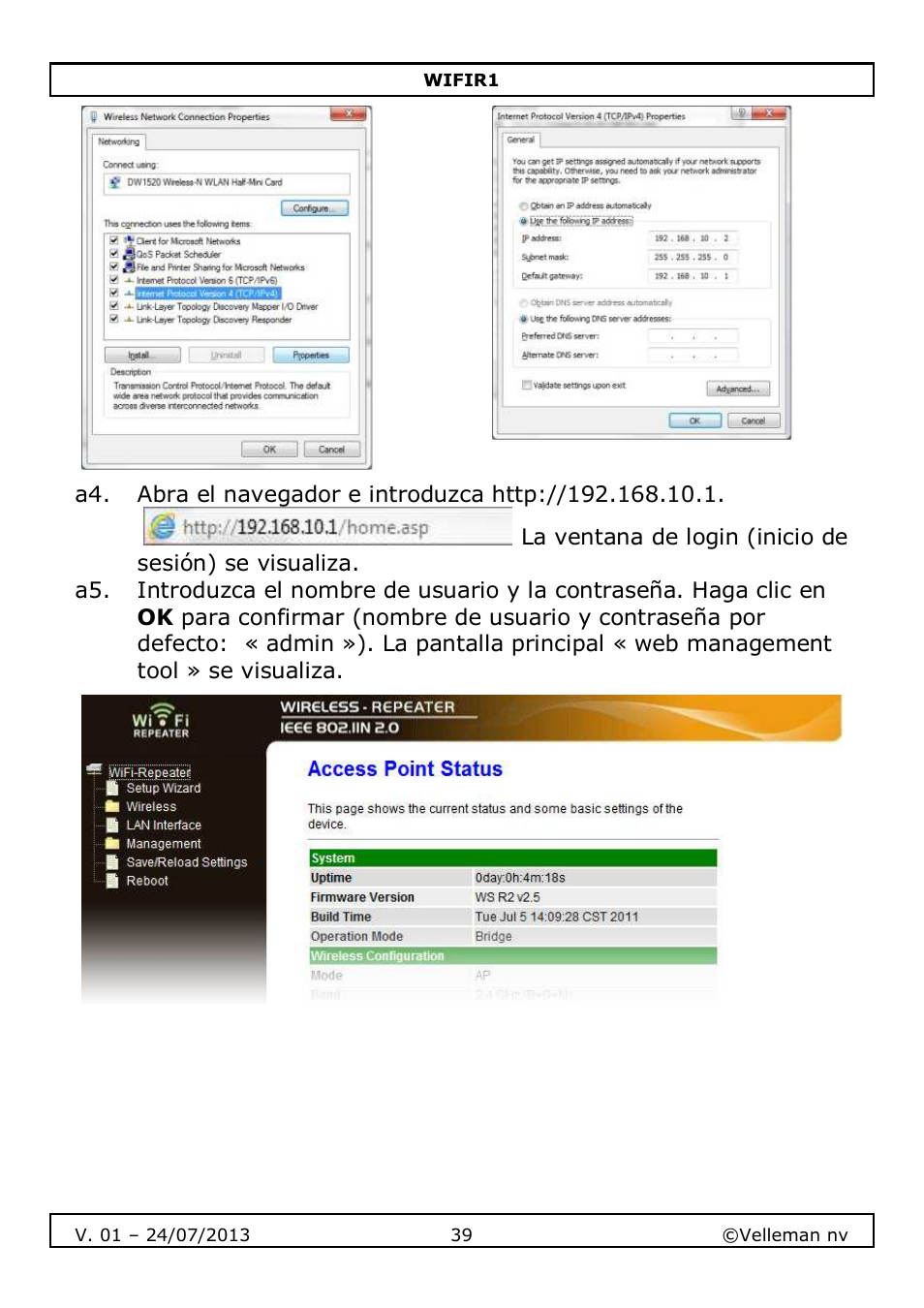 Velleman WIFIR1 User Manual | Page 39 / 55