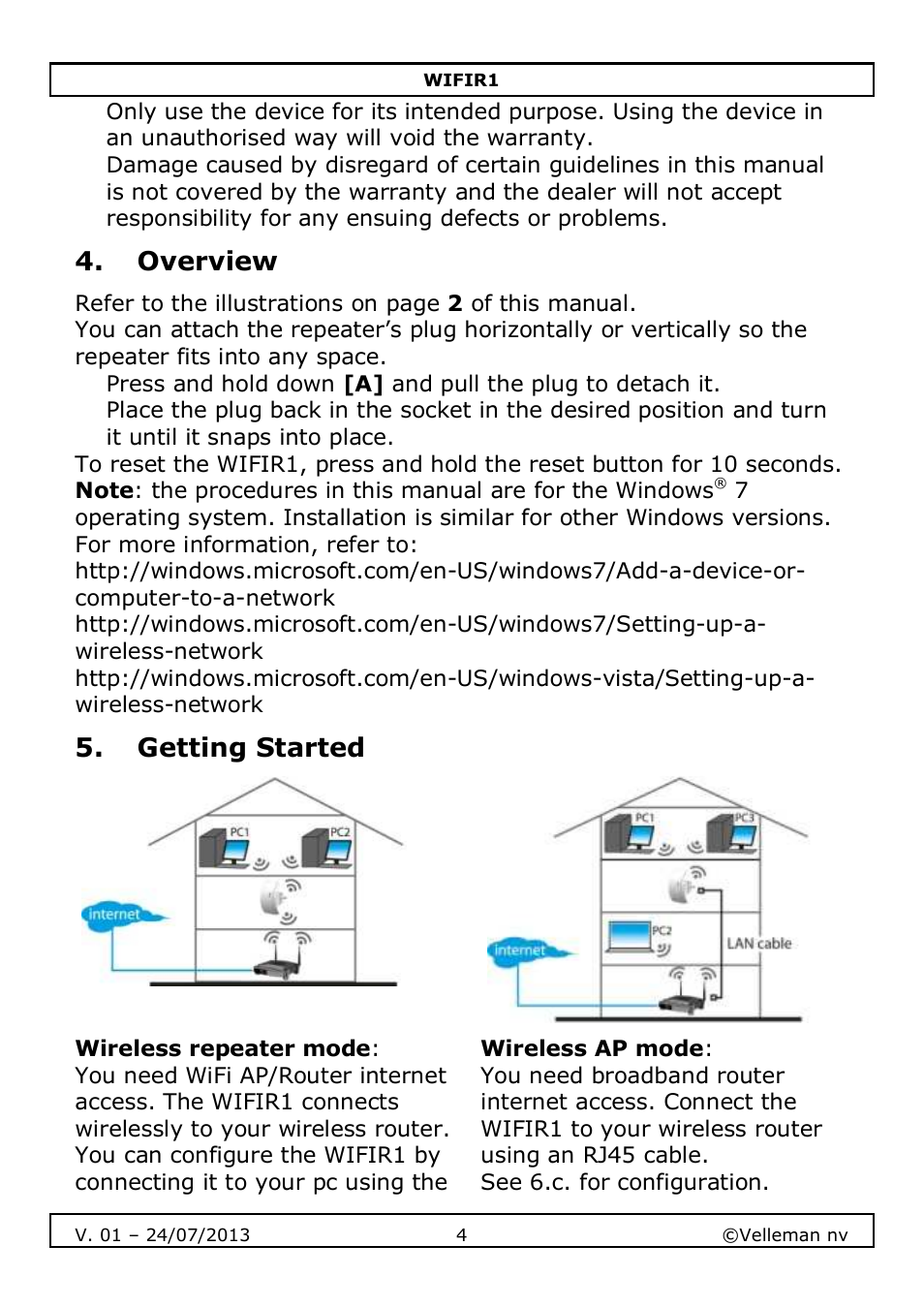Velleman WIFIR1 User Manual | Page 4 / 55