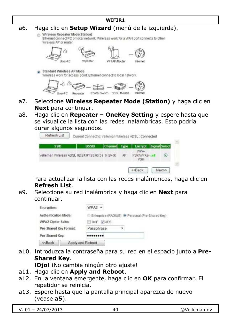 Velleman WIFIR1 User Manual | Page 40 / 55