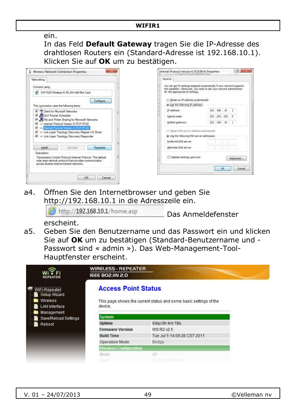 Velleman WIFIR1 User Manual | Page 49 / 55