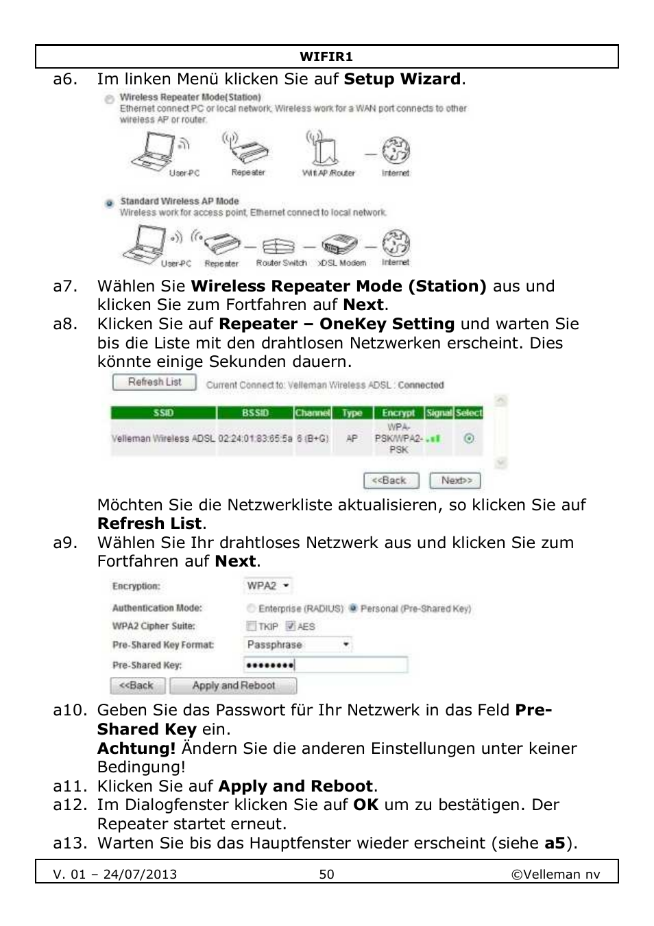 Velleman WIFIR1 User Manual | Page 50 / 55