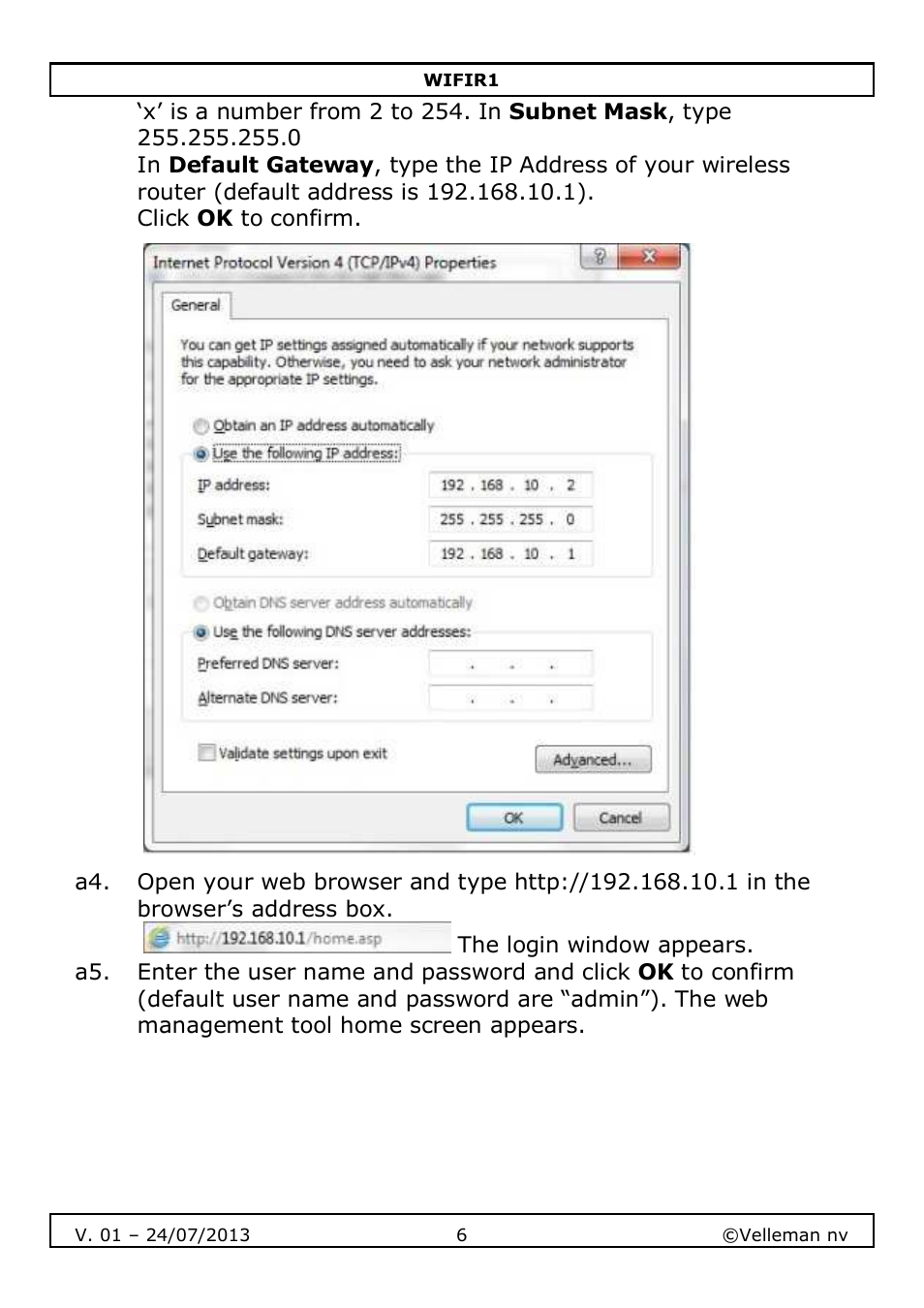 Velleman WIFIR1 User Manual | Page 6 / 55