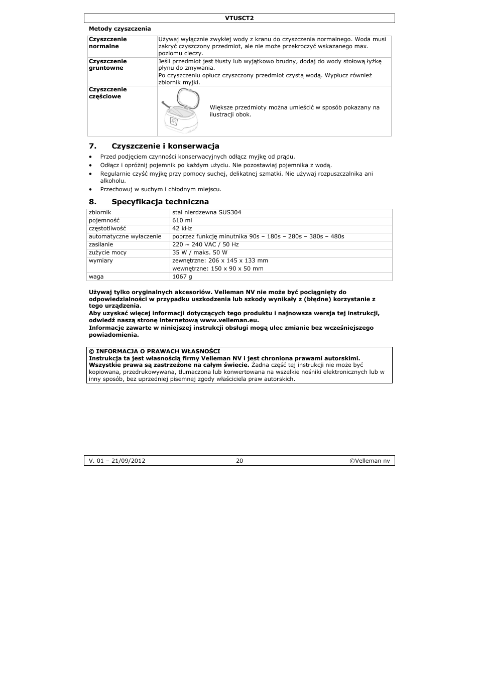 Velleman VTUSCT2 User Manual | Page 20 / 23