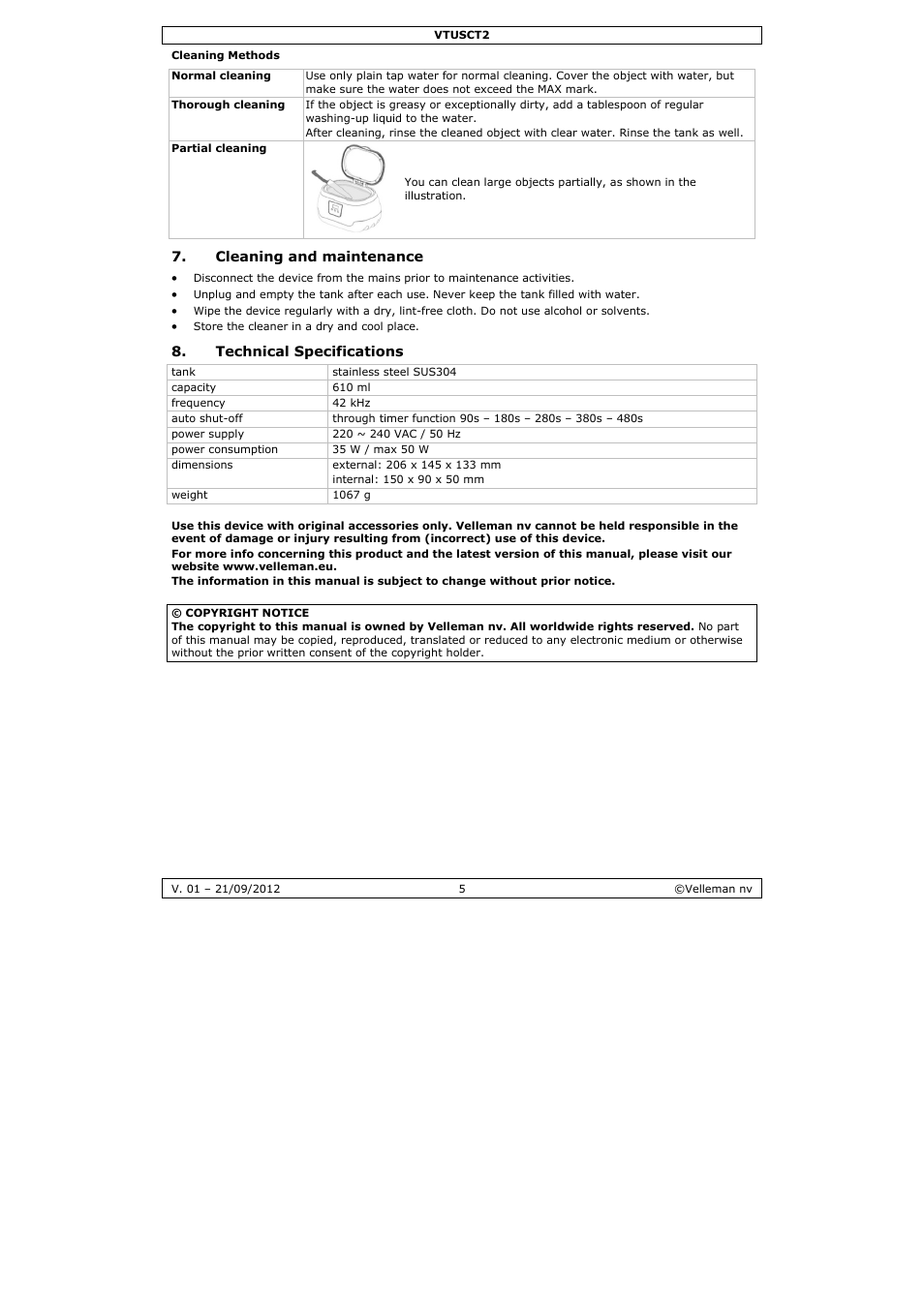 Velleman VTUSCT2 User Manual | Page 5 / 23