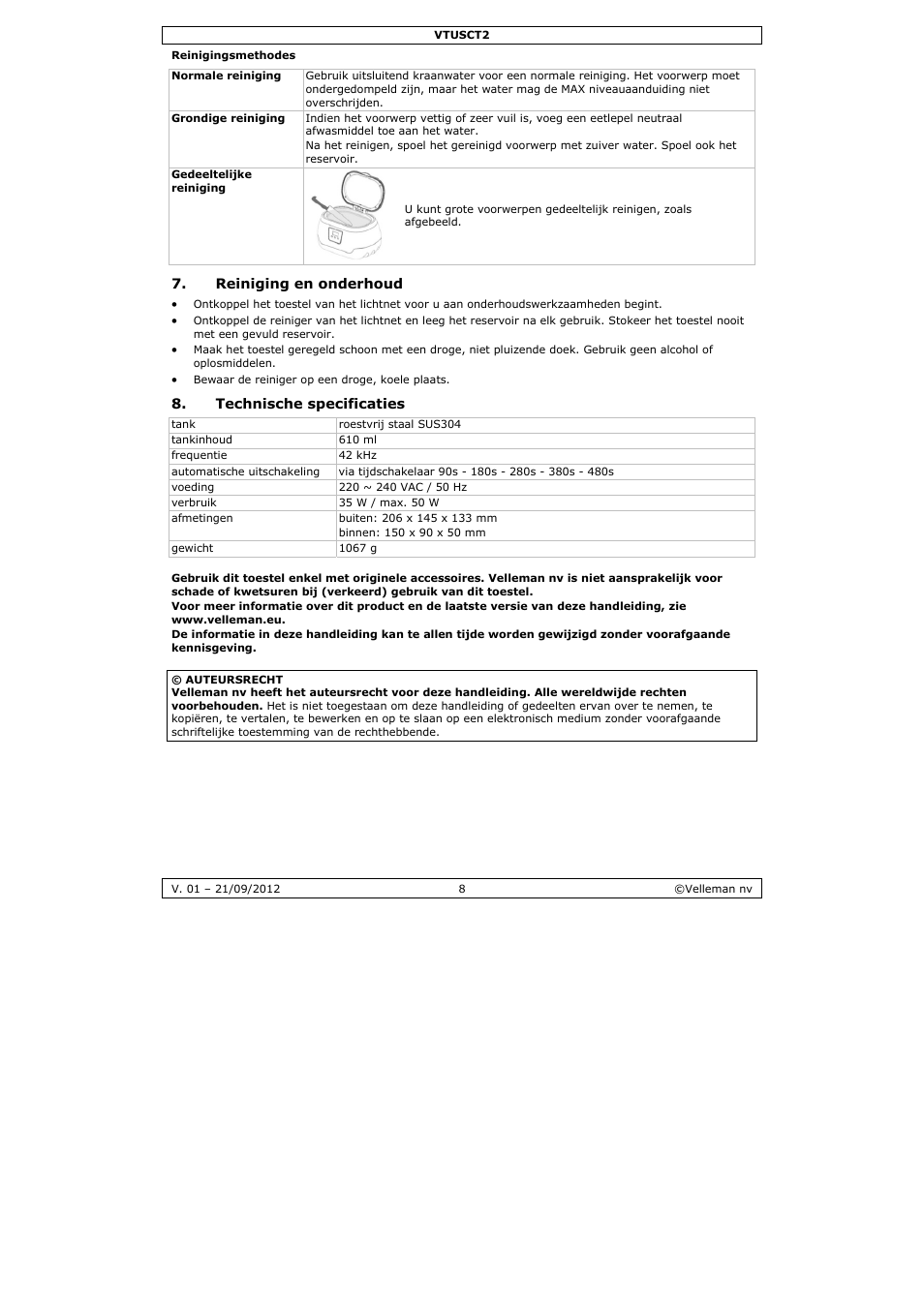 Velleman VTUSCT2 User Manual | Page 8 / 23