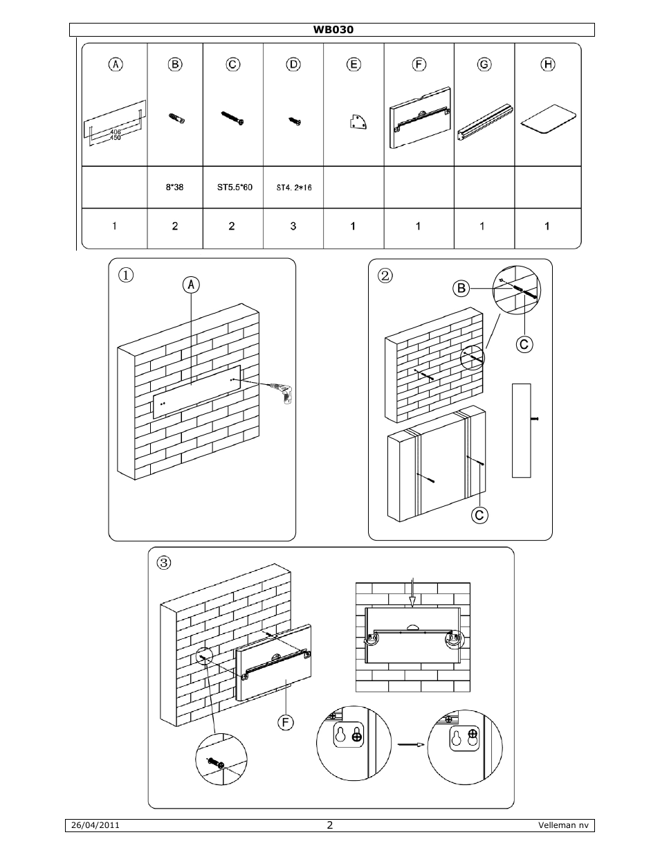 Velleman WB030 User Manual | Page 2 / 11