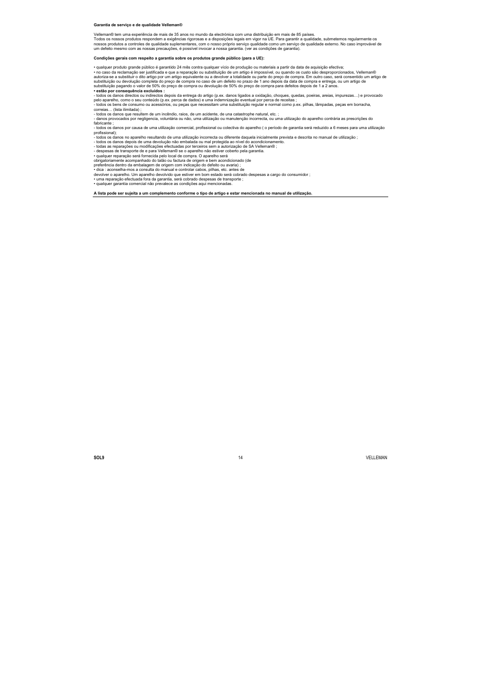 Velleman SOL9 User Manual | Page 14 / 14