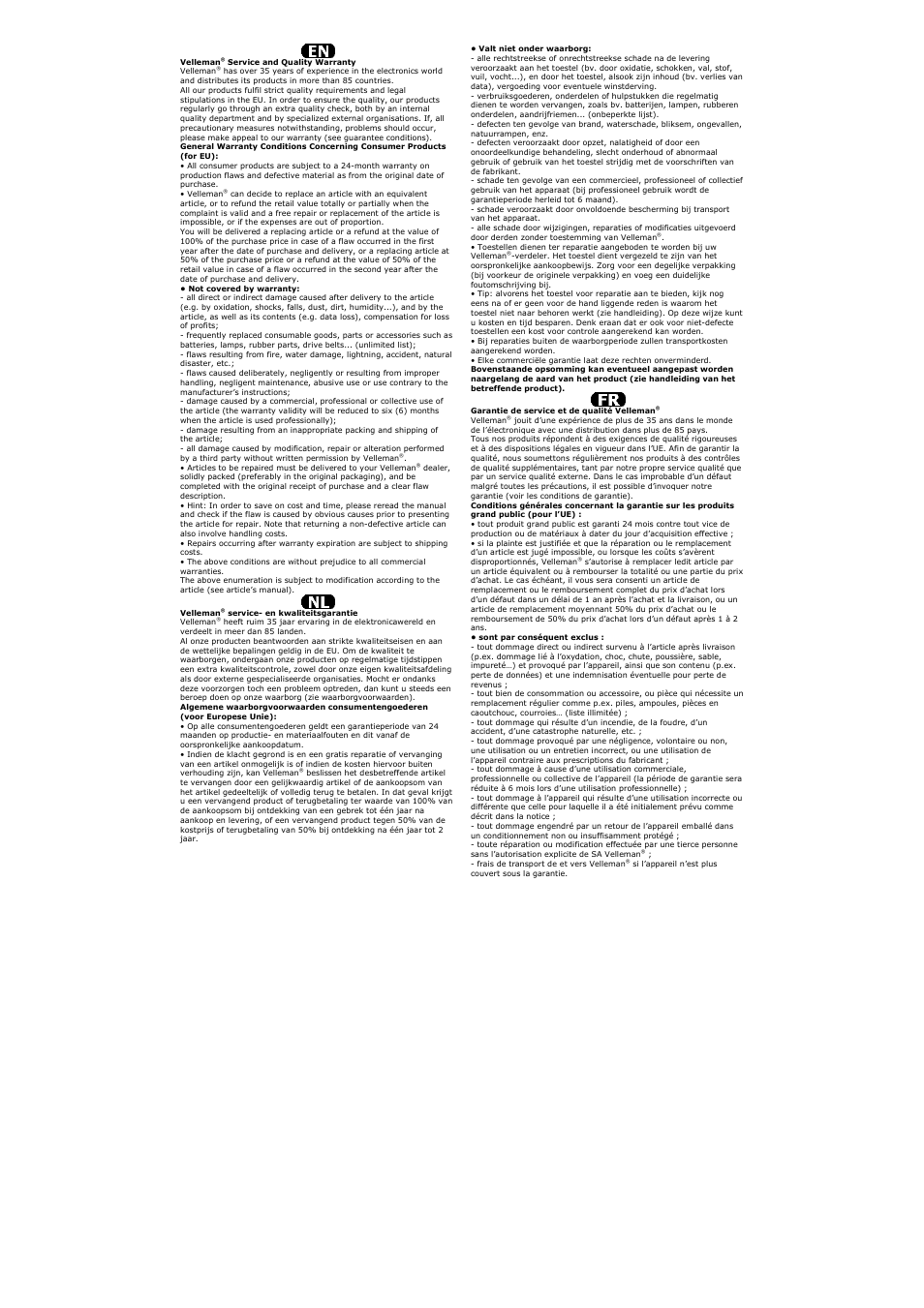 Velleman VDL301RL User Manual | Page 13 / 14