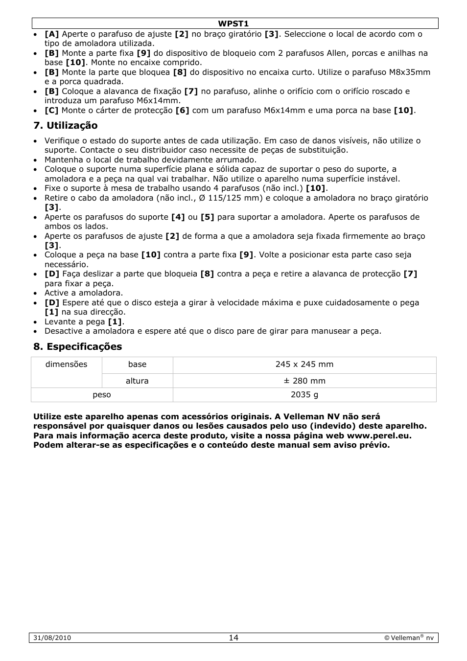 Velleman WPST1 User Manual | Page 14 / 17