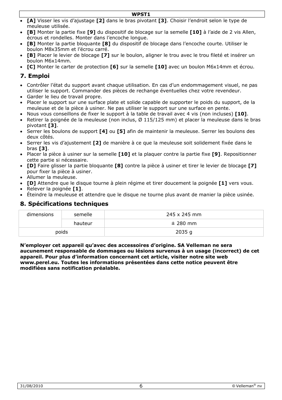 Velleman WPST1 User Manual | Page 6 / 17