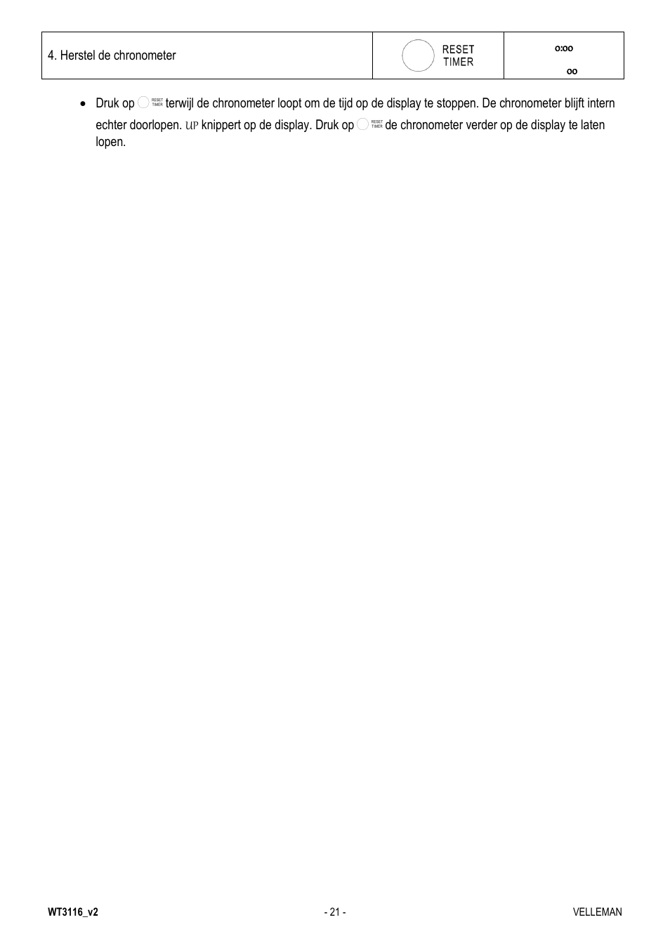 Velleman WT3116 User Manual | Page 21 / 78