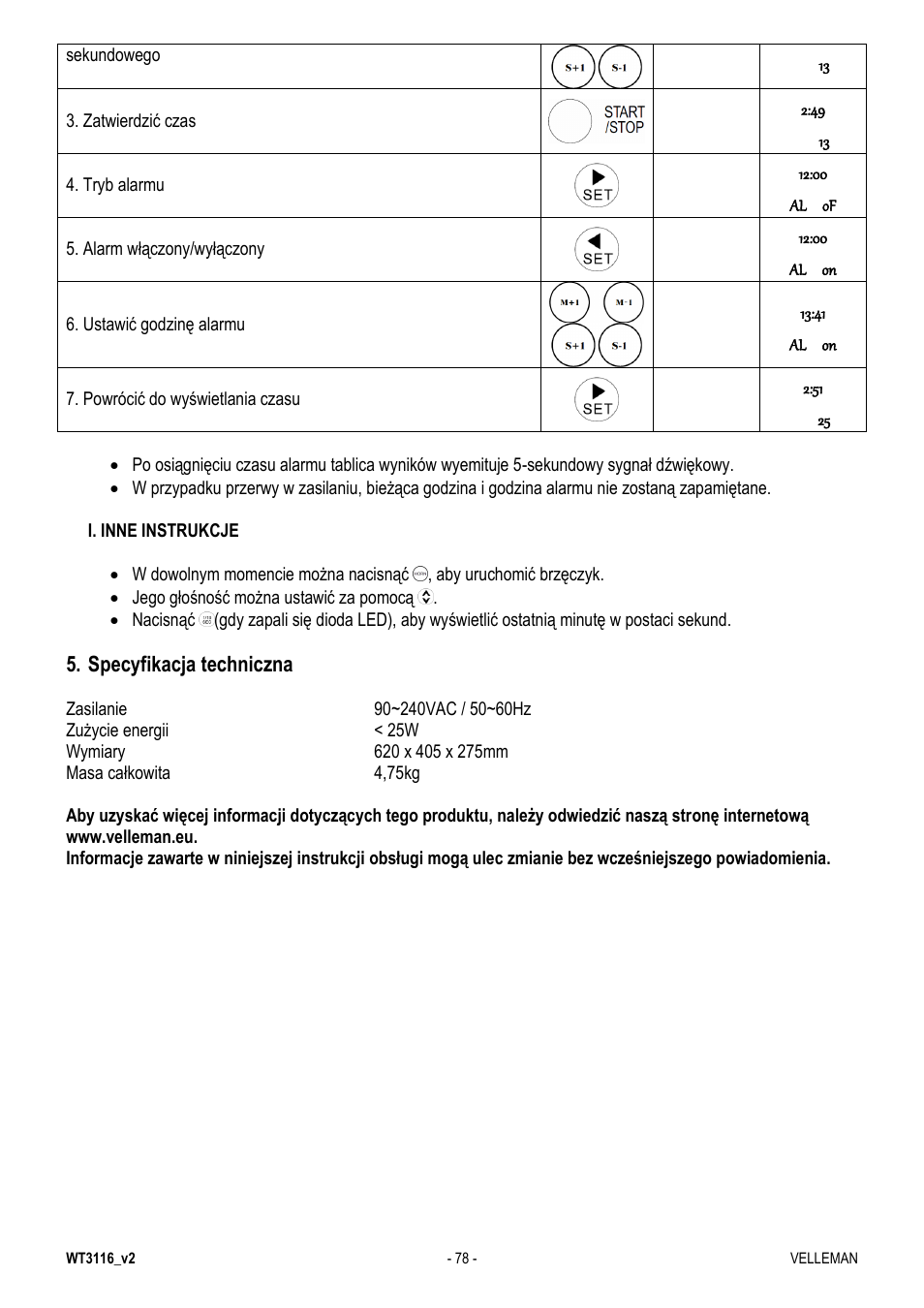 Velleman WT3116 User Manual | Page 78 / 78