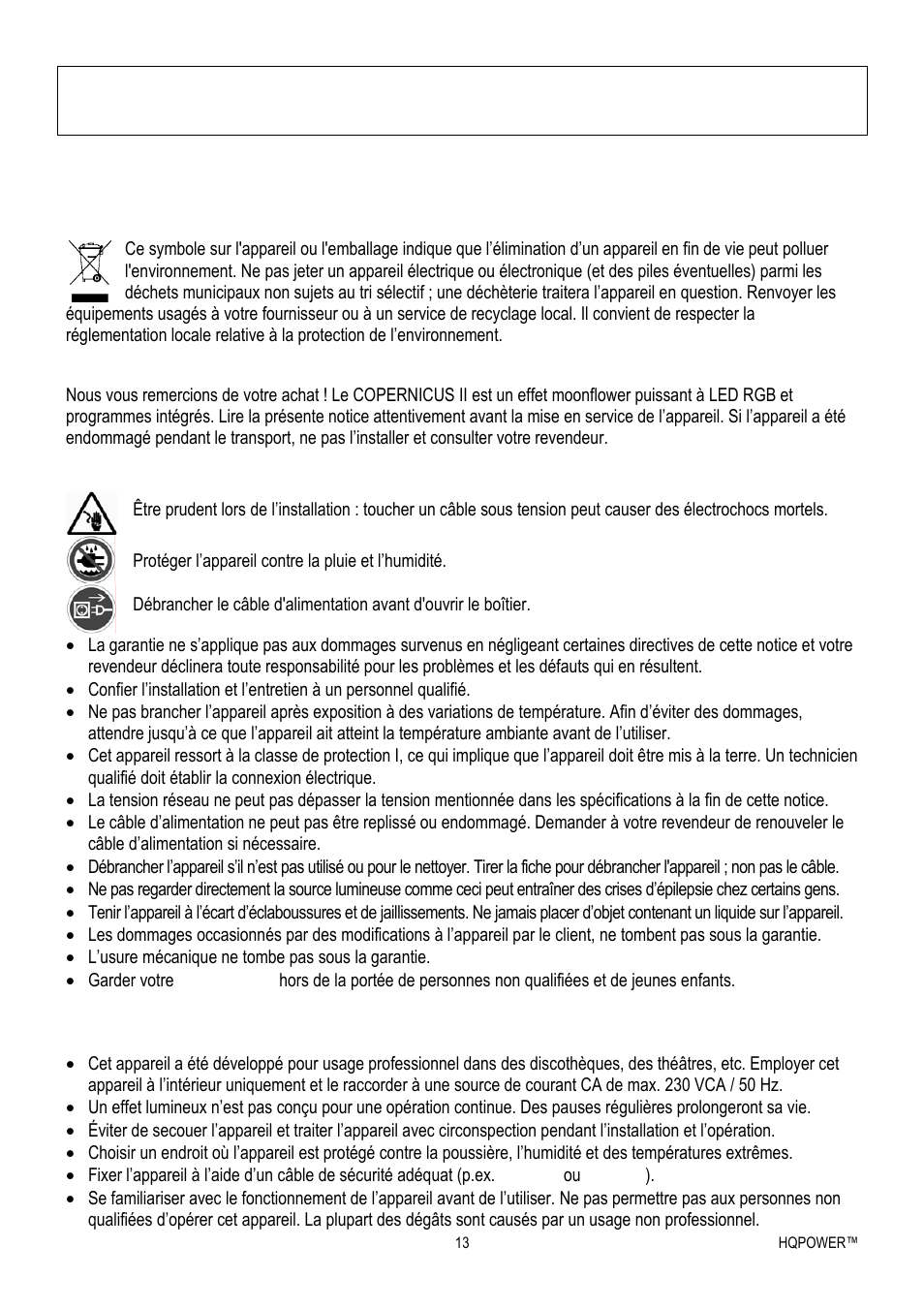 Velleman VDPL300MF4 User Manual | Page 13 / 32