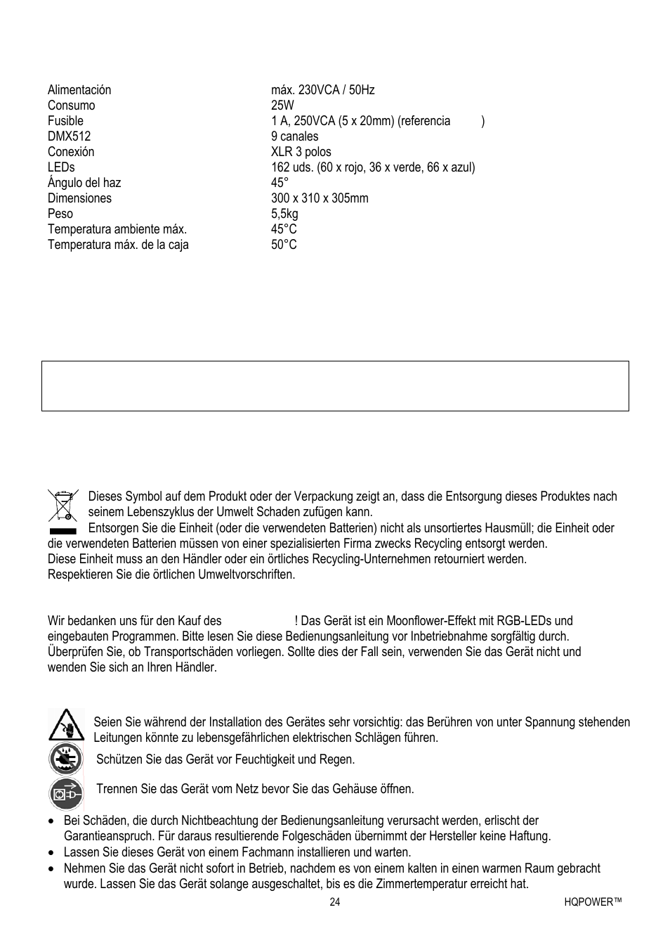 Velleman VDPL300MF4 User Manual | Page 24 / 32