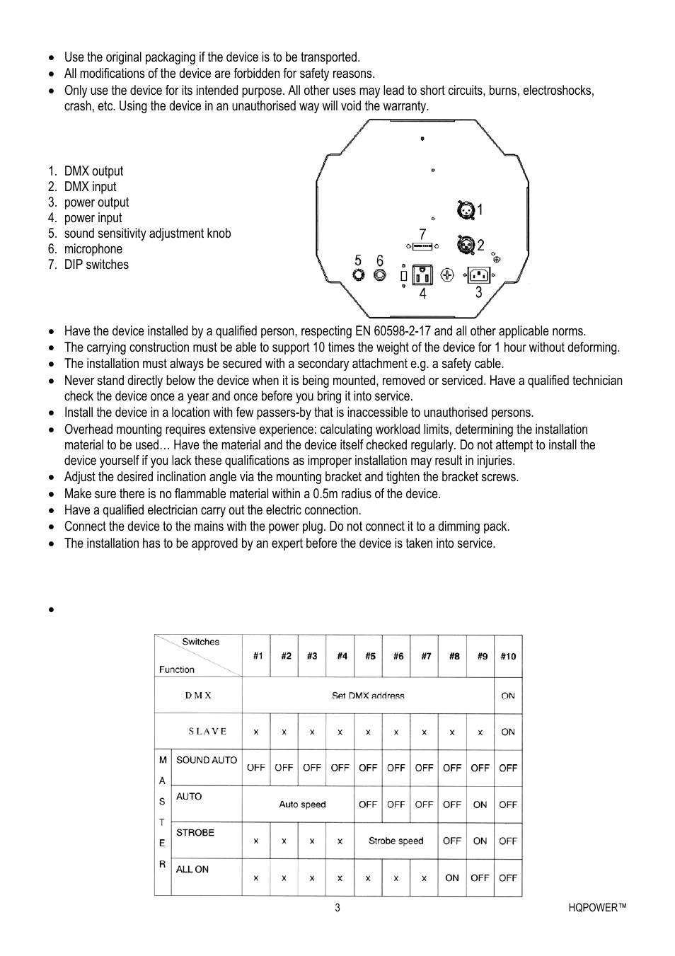 Velleman VDPL300MF4 User Manual | Page 3 / 32