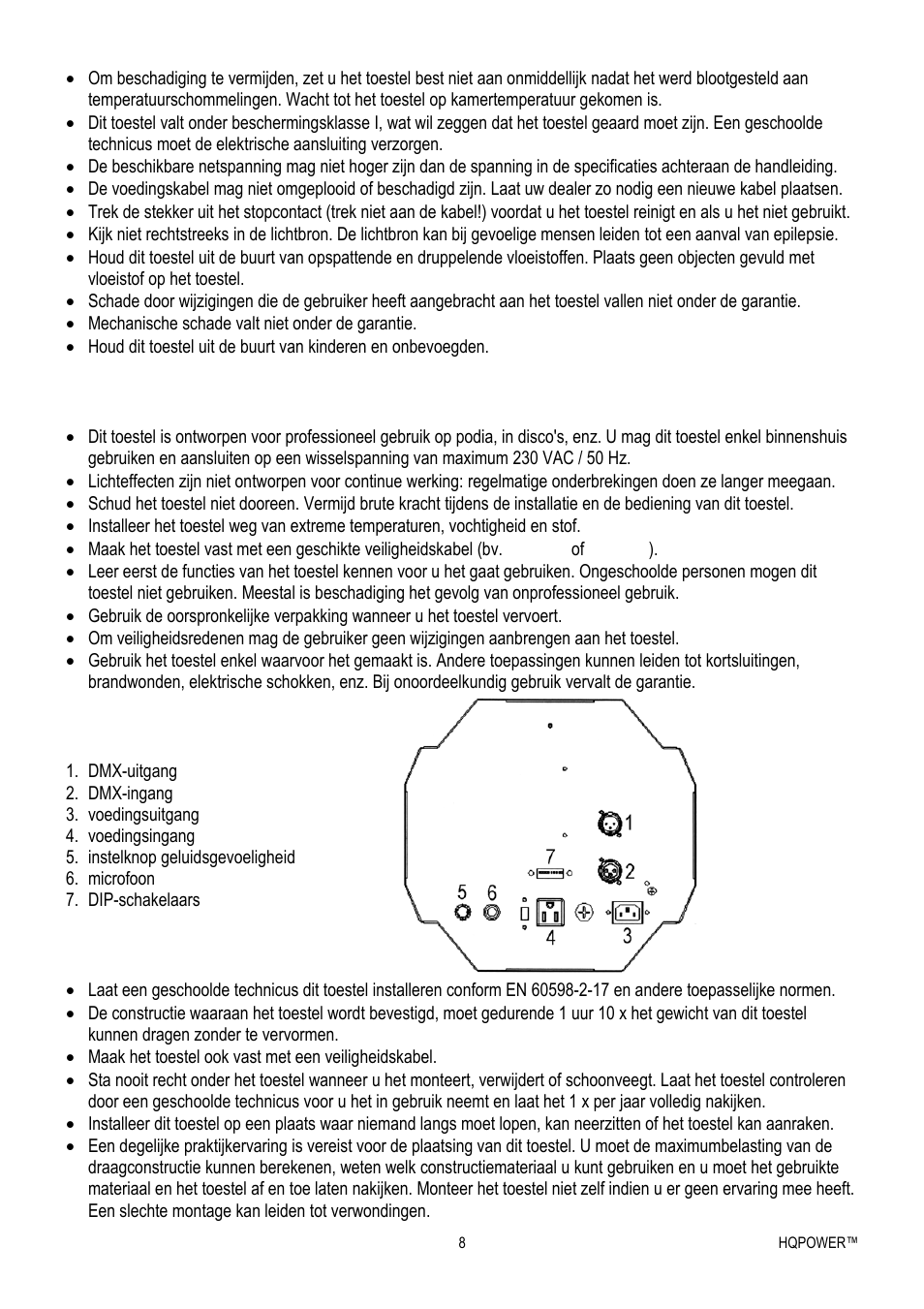 Velleman VDPL300MF4 User Manual | Page 8 / 32