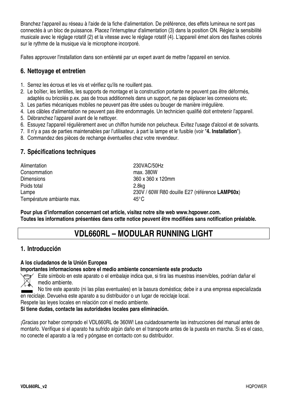 Vdl660rl – modular running light | Velleman VDL660RL User Manual | Page 10 / 15