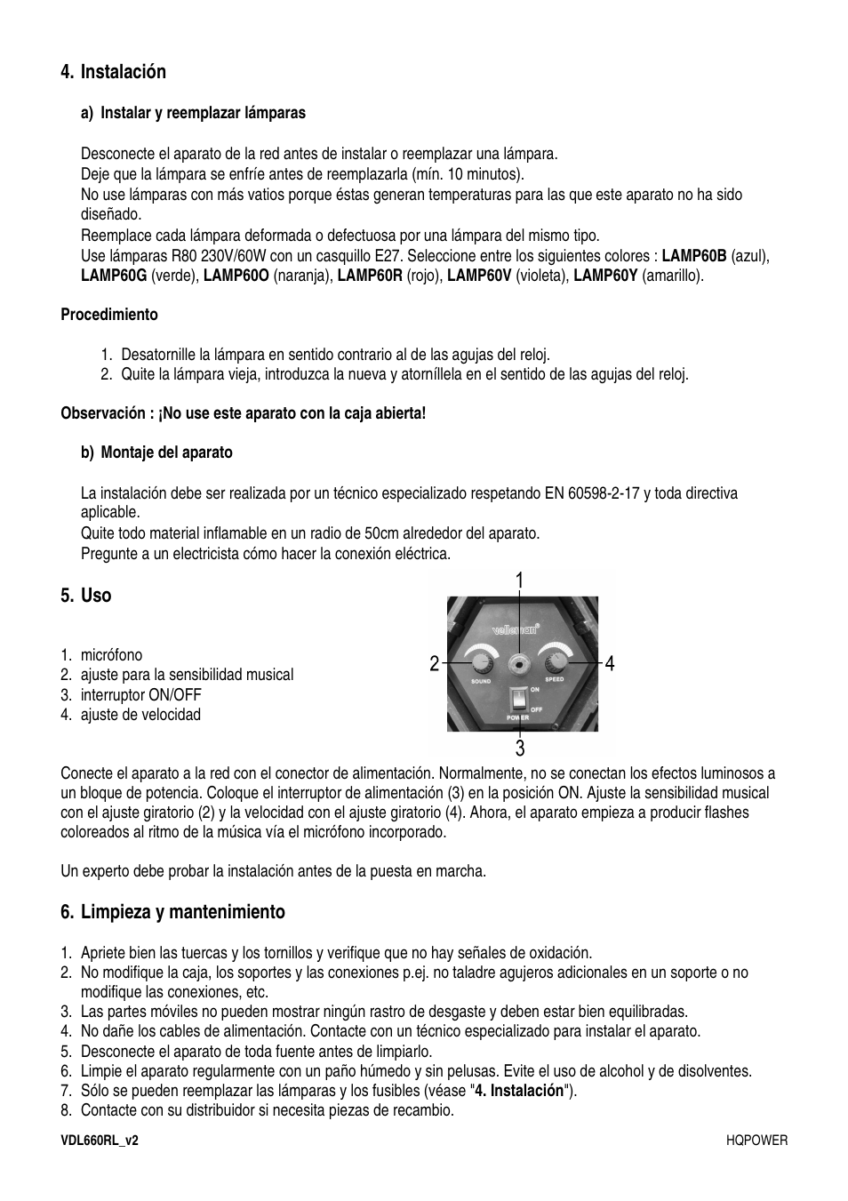 Velleman VDL660RL User Manual | Page 12 / 15