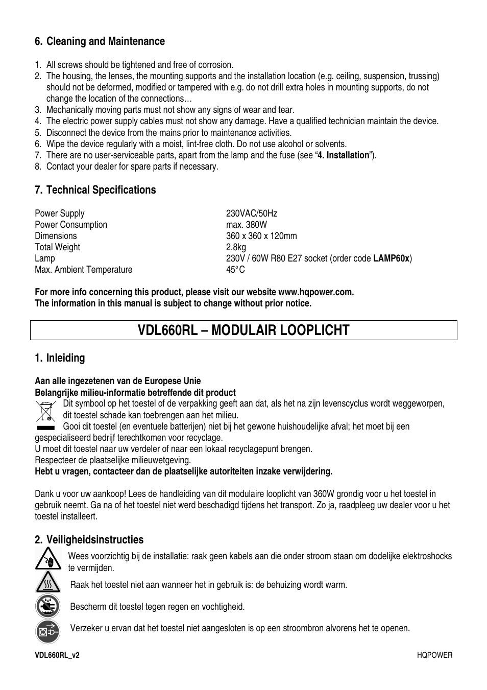 Vdl660rl – modulair looplicht | Velleman VDL660RL User Manual | Page 5 / 15