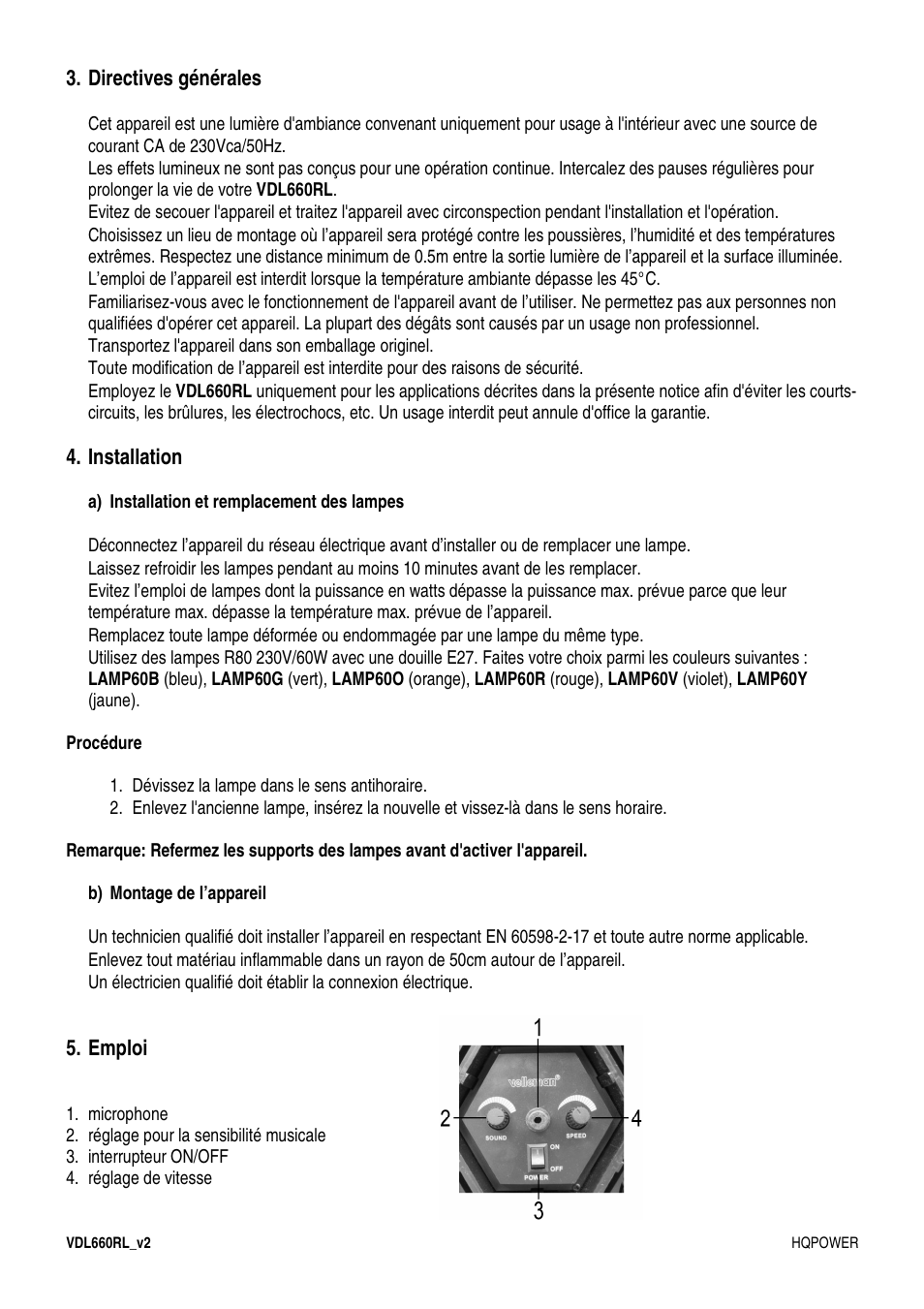 Velleman VDL660RL User Manual | Page 9 / 15