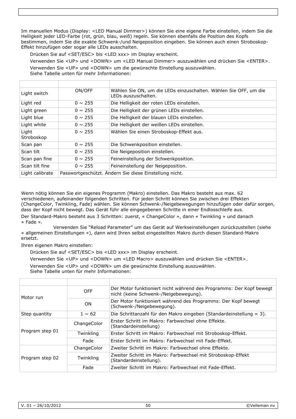 Velleman VDPL1803MHRGB User Manual | Page 50 / 57