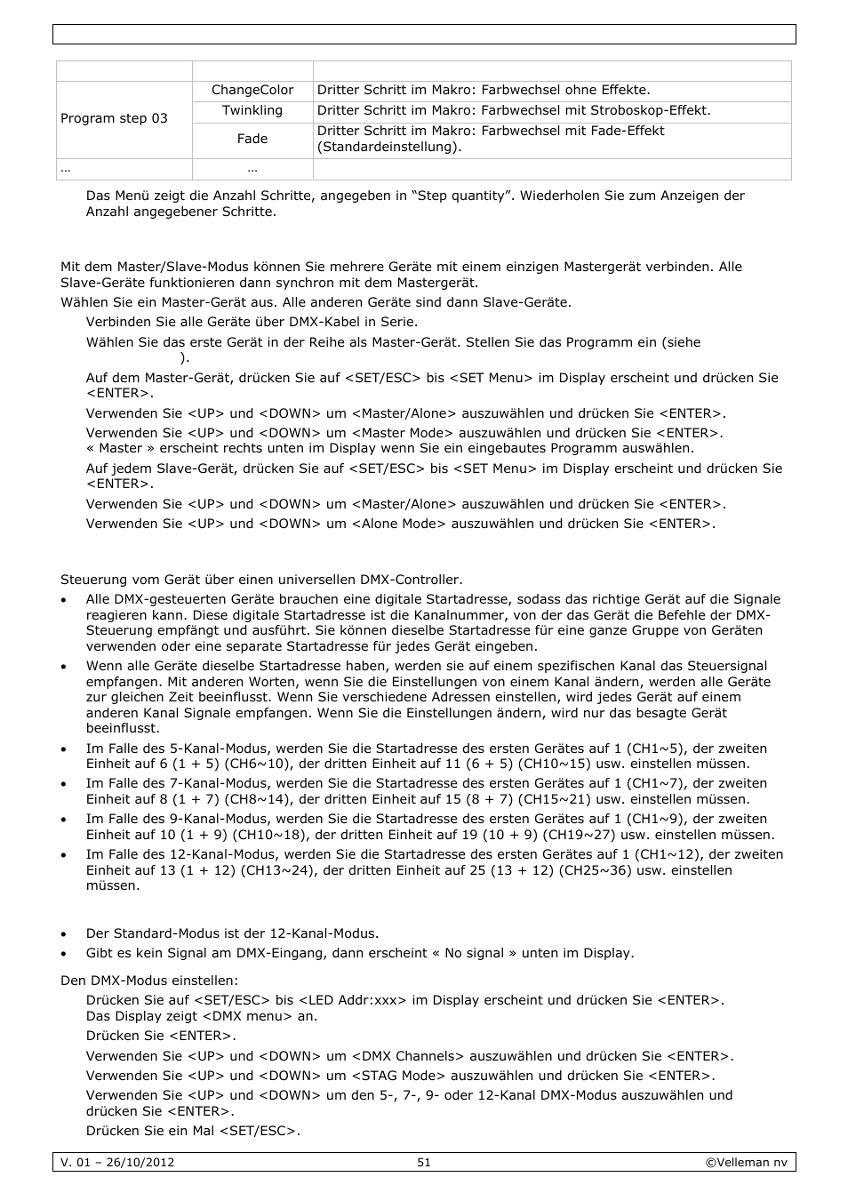 Velleman VDPL1803MHRGB User Manual | Page 51 / 57