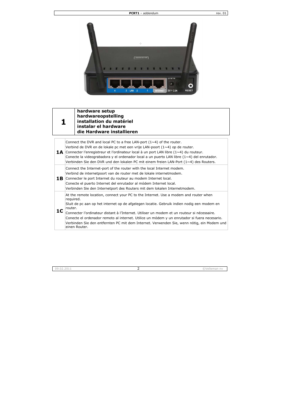 Velleman PCRT1 User Manual | Page 2 / 16