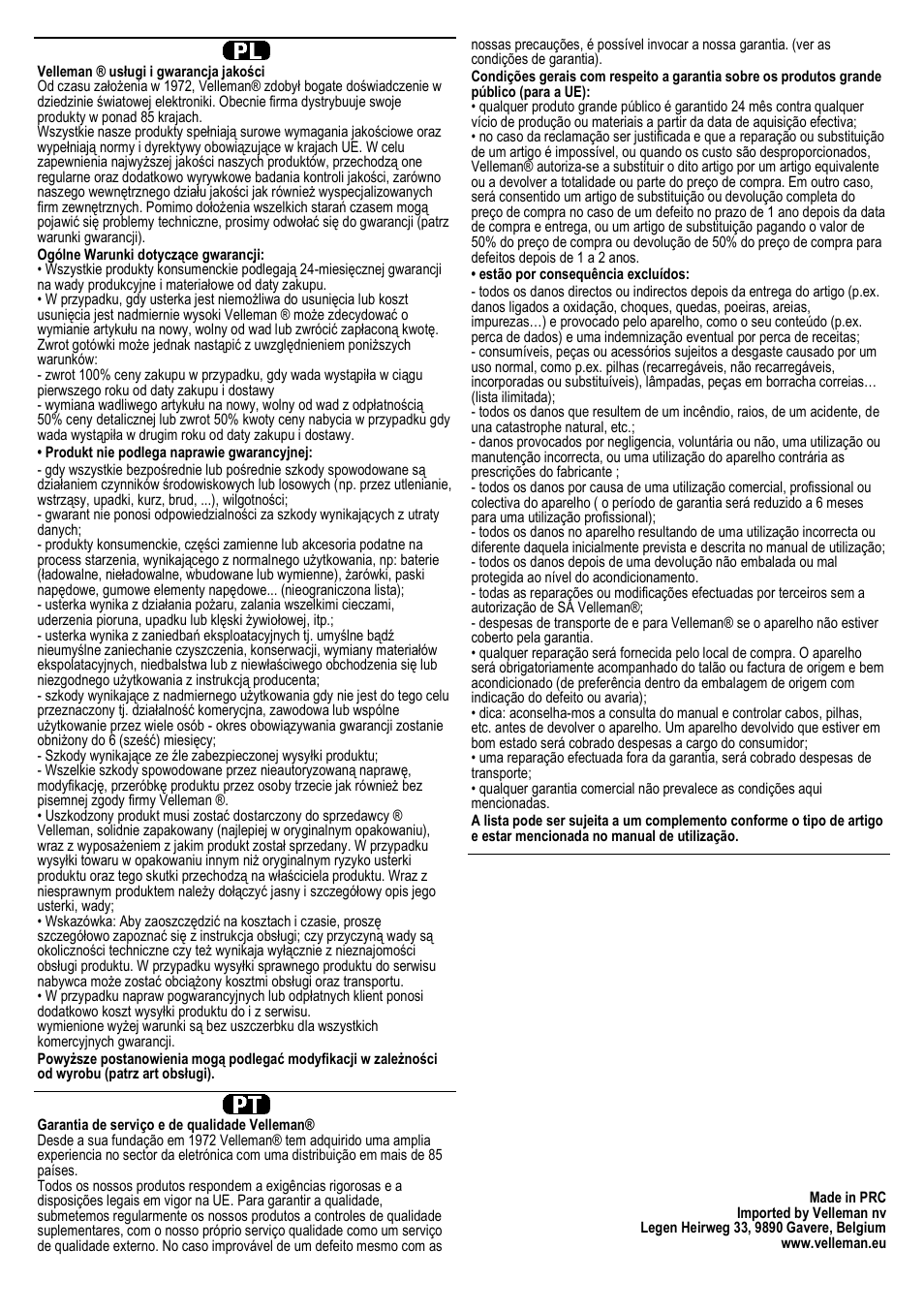 Velleman VTLLAMP5W User Manual | Page 18 / 18