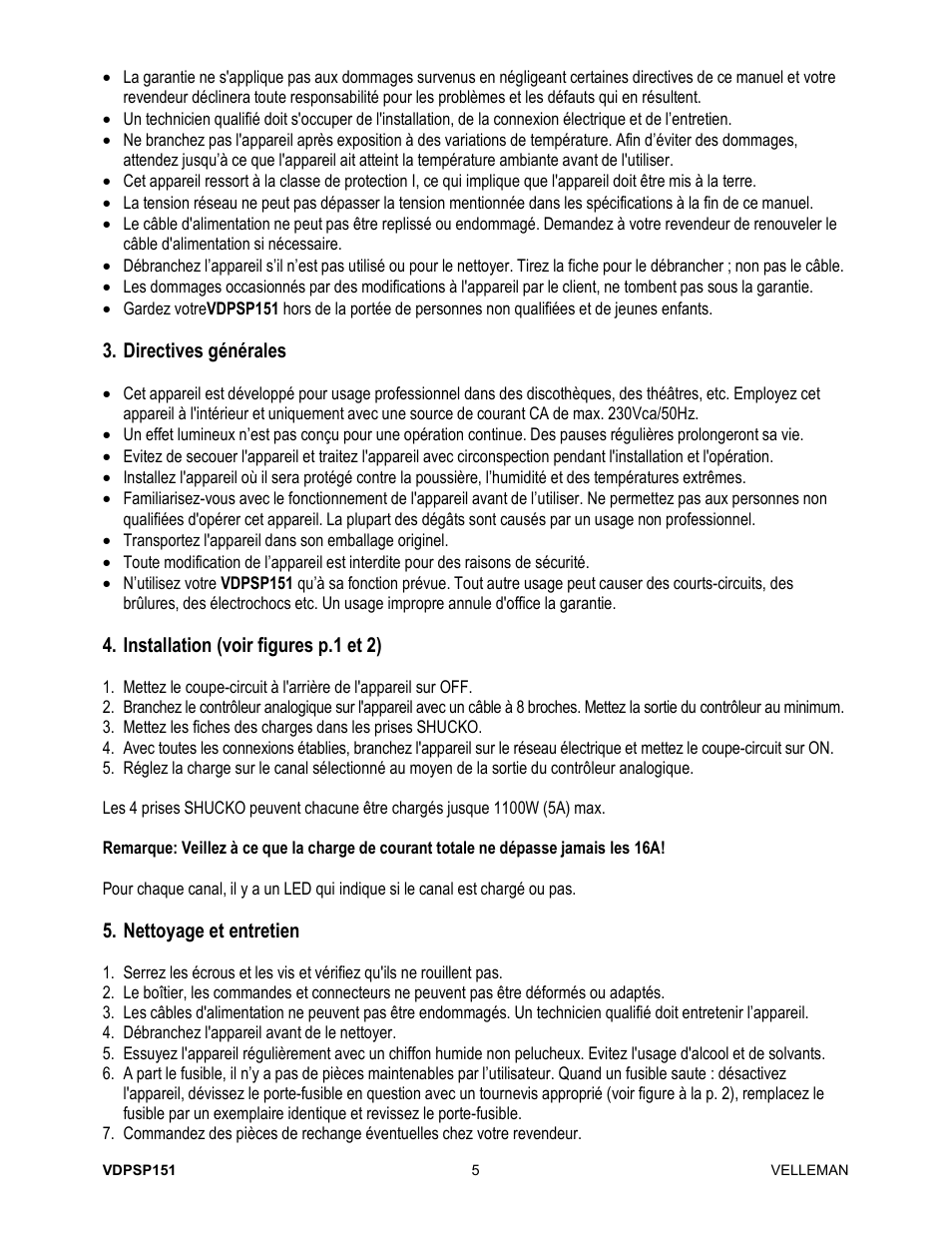 Velleman VDPSP151 User Manual | Page 5 / 10