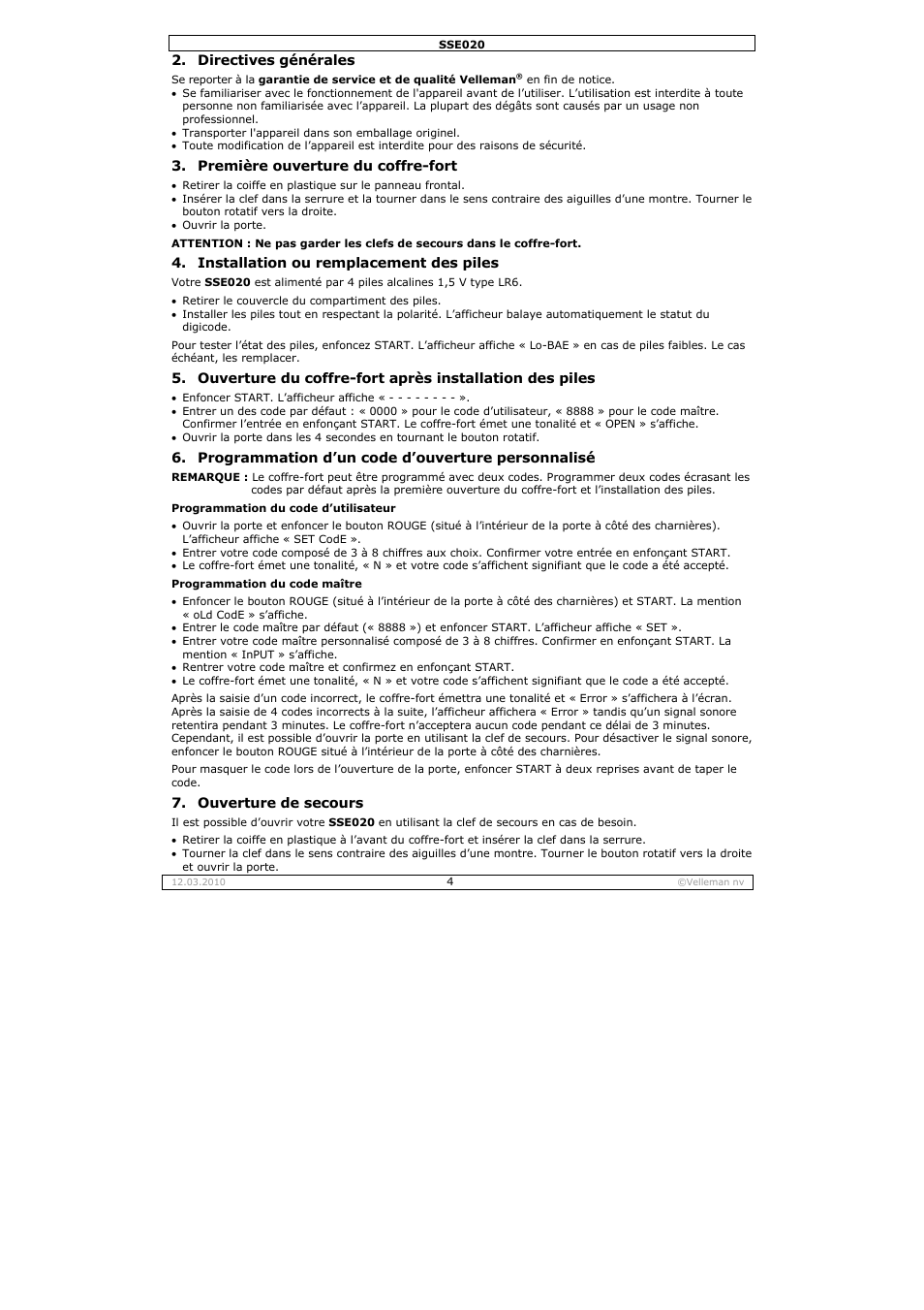 Velleman SSE020 User Manual | Page 4 / 14