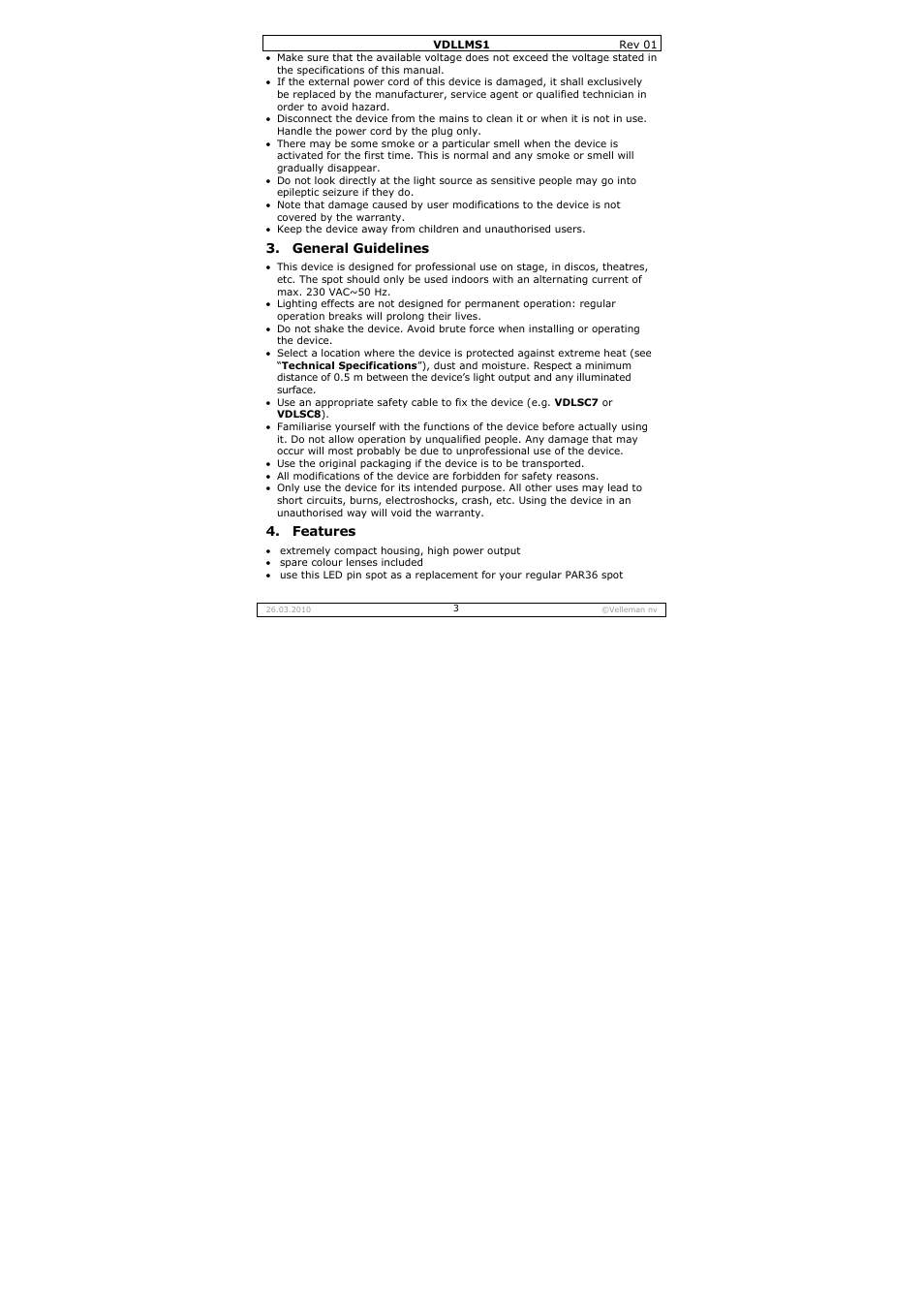 Velleman VDLLMS1 User Manual | Page 3 / 23