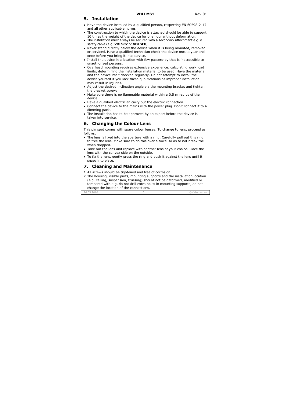 Velleman VDLLMS1 User Manual | Page 4 / 23