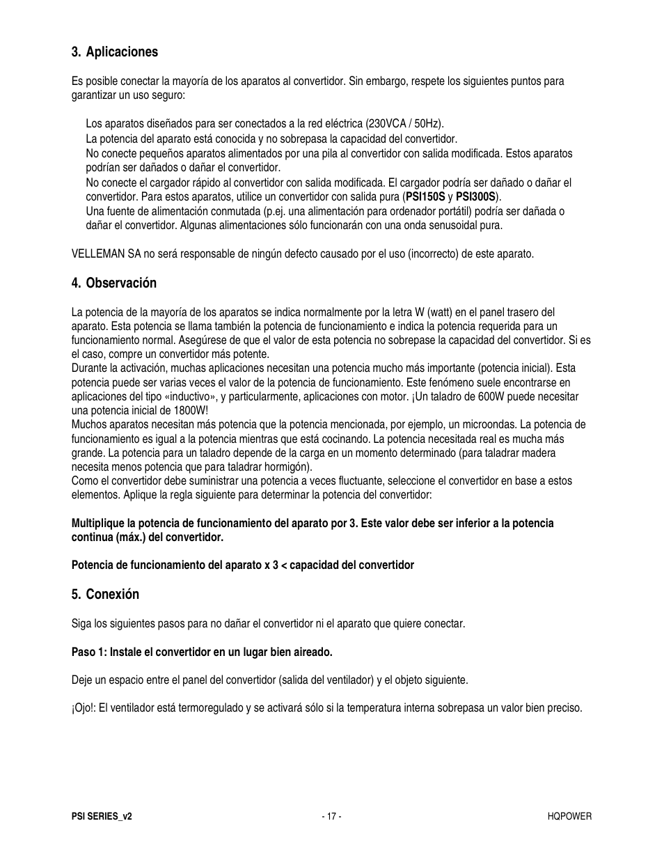Velleman PSI600B User Manual | Page 17 / 29