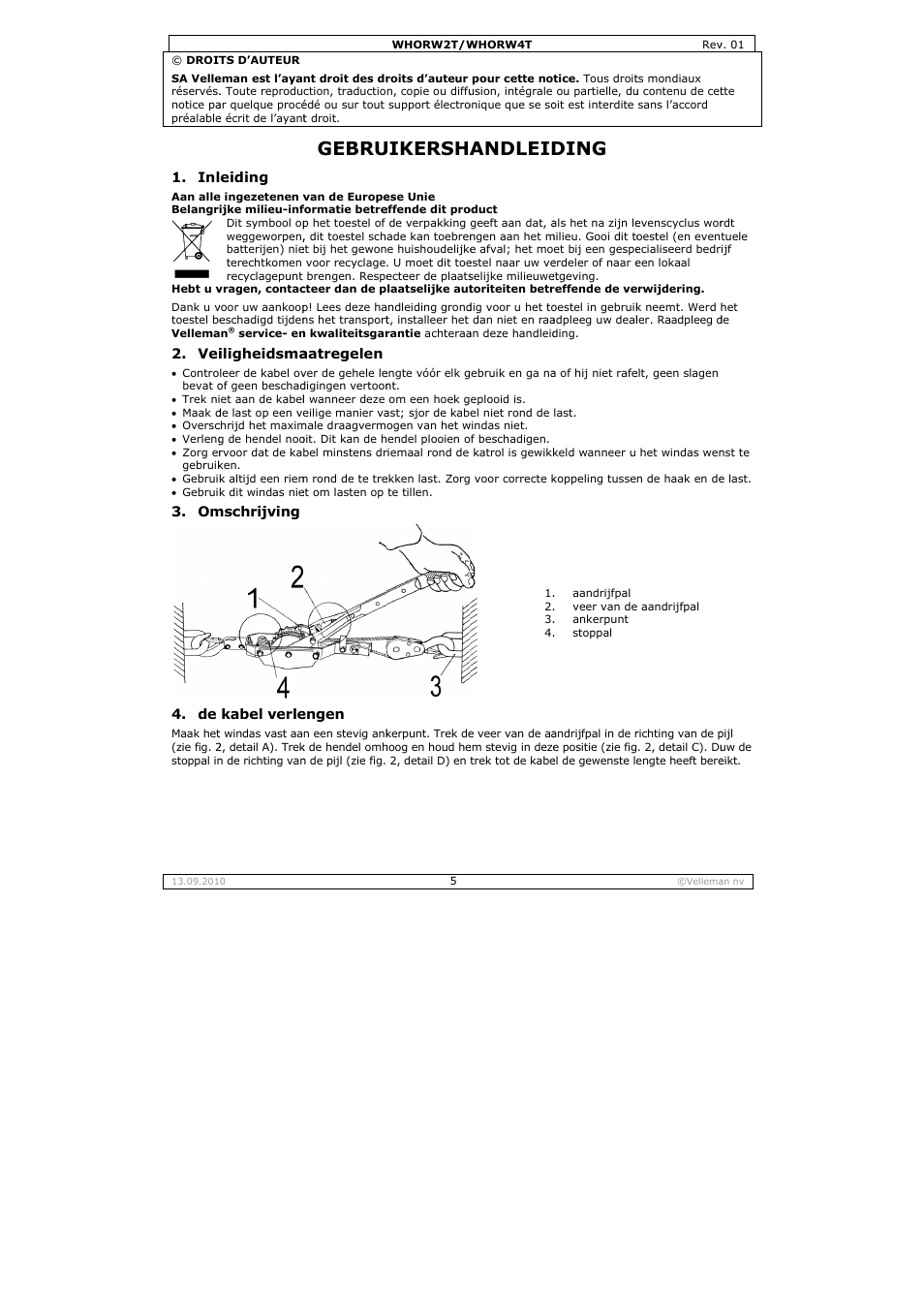 Gebru, Uikersha, Andleid | Ding | Velleman WHORW2T User Manual | Page 5 / 14