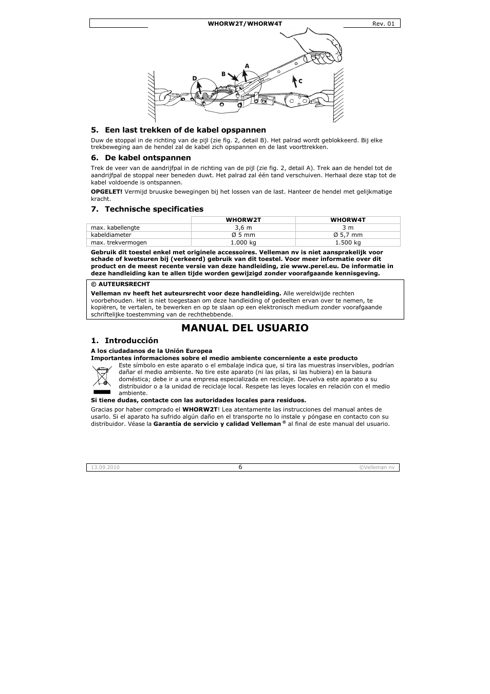 Nual del, L usuar | Velleman WHORW2T User Manual | Page 6 / 14