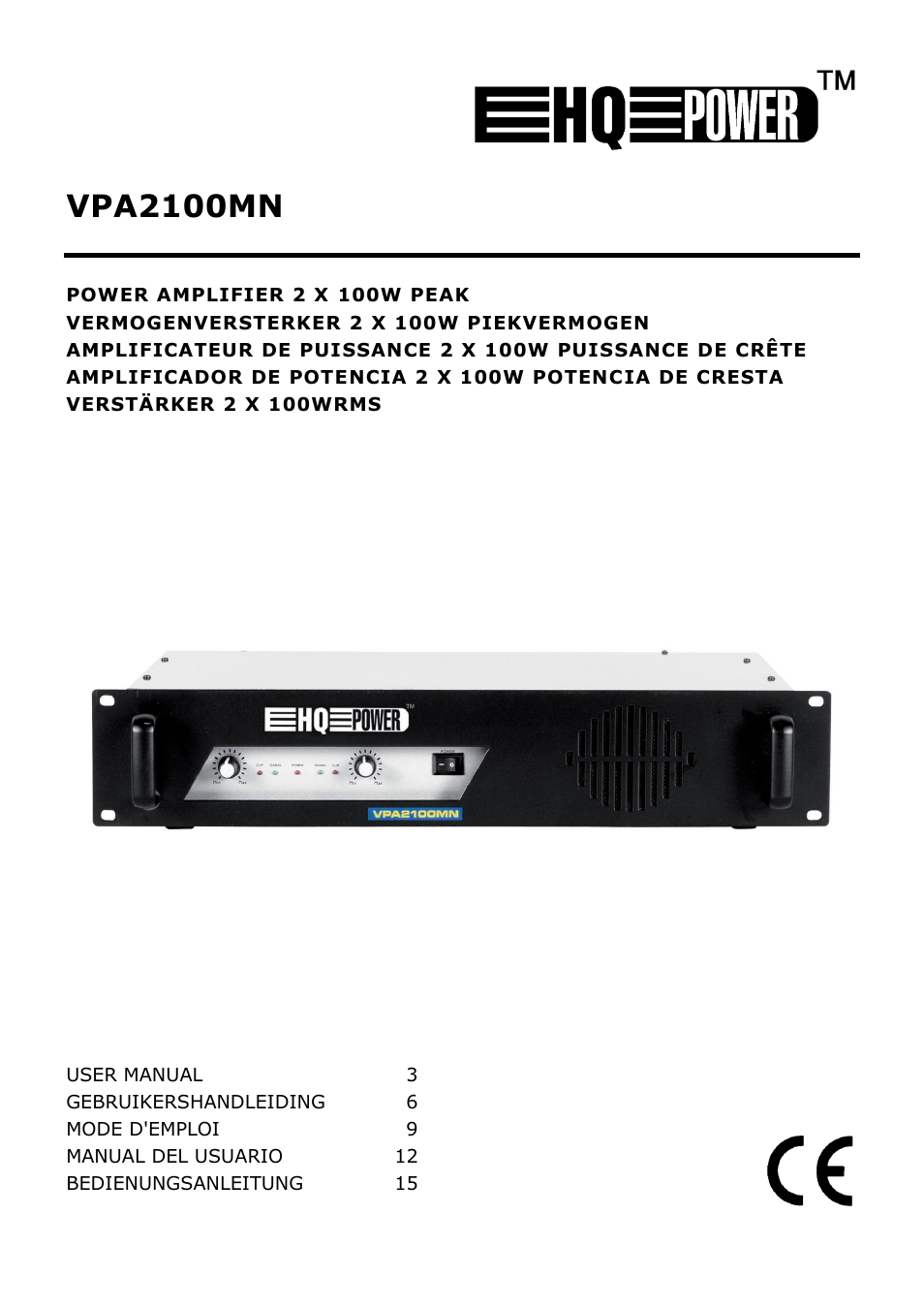 Velleman VPA2100MN User Manual | 18 pages