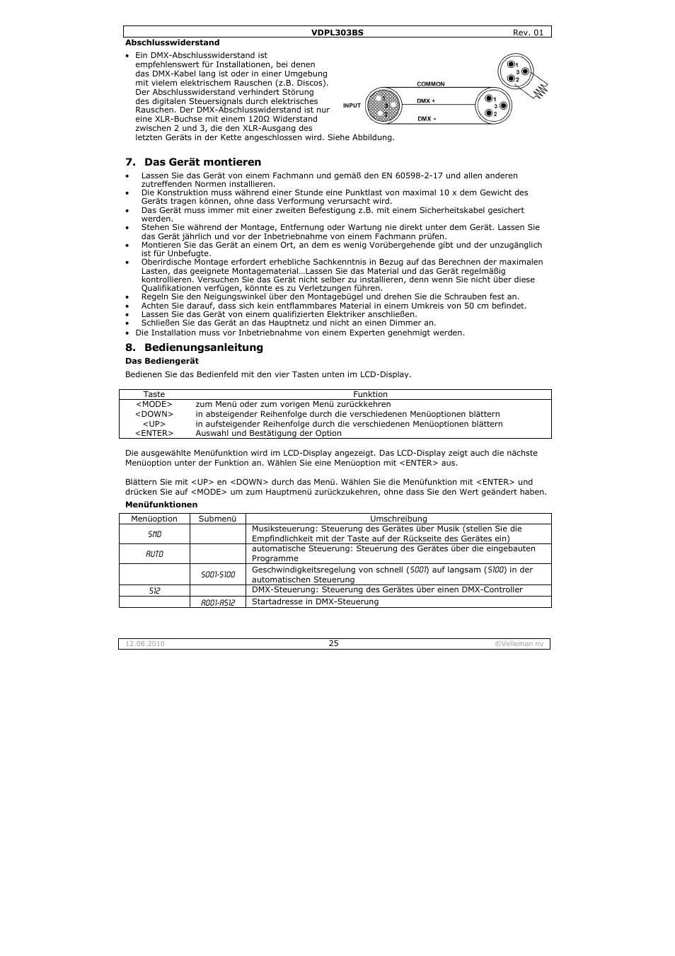 Velleman VDPL303BS User Manual | Page 25 / 30