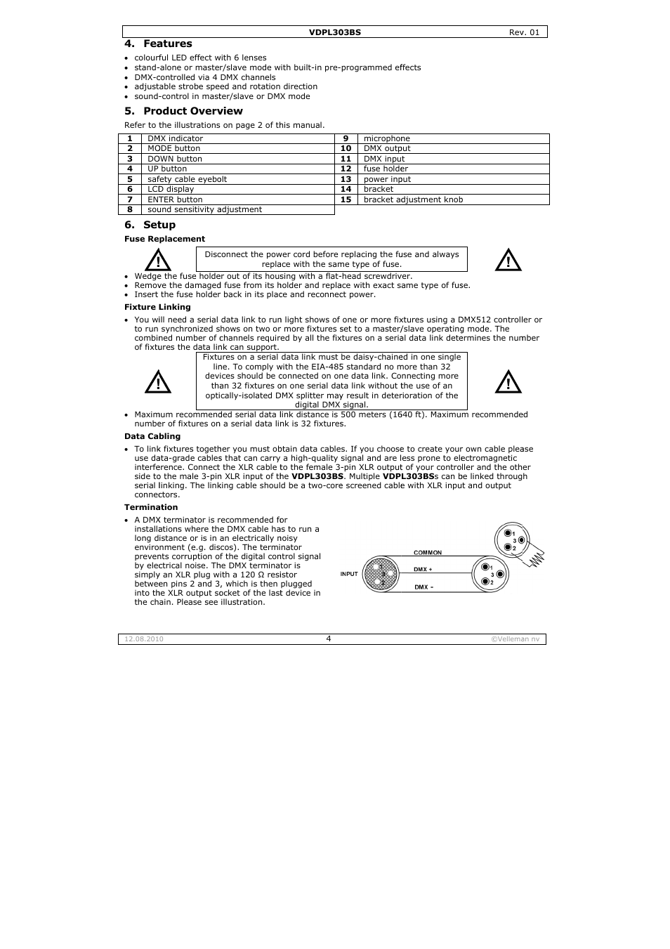 Velleman VDPL303BS User Manual | Page 4 / 30