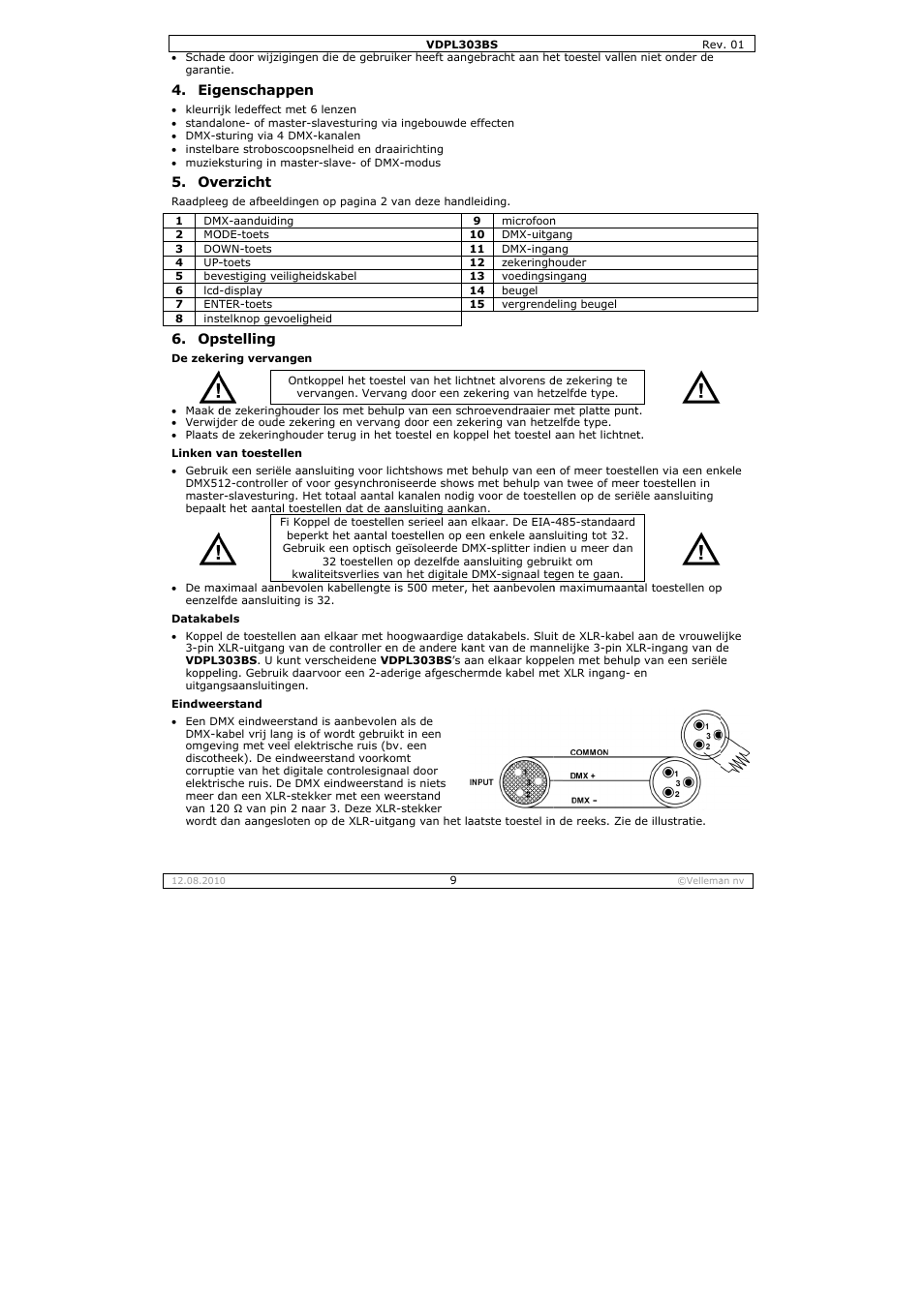 Velleman VDPL303BS User Manual | Page 9 / 30