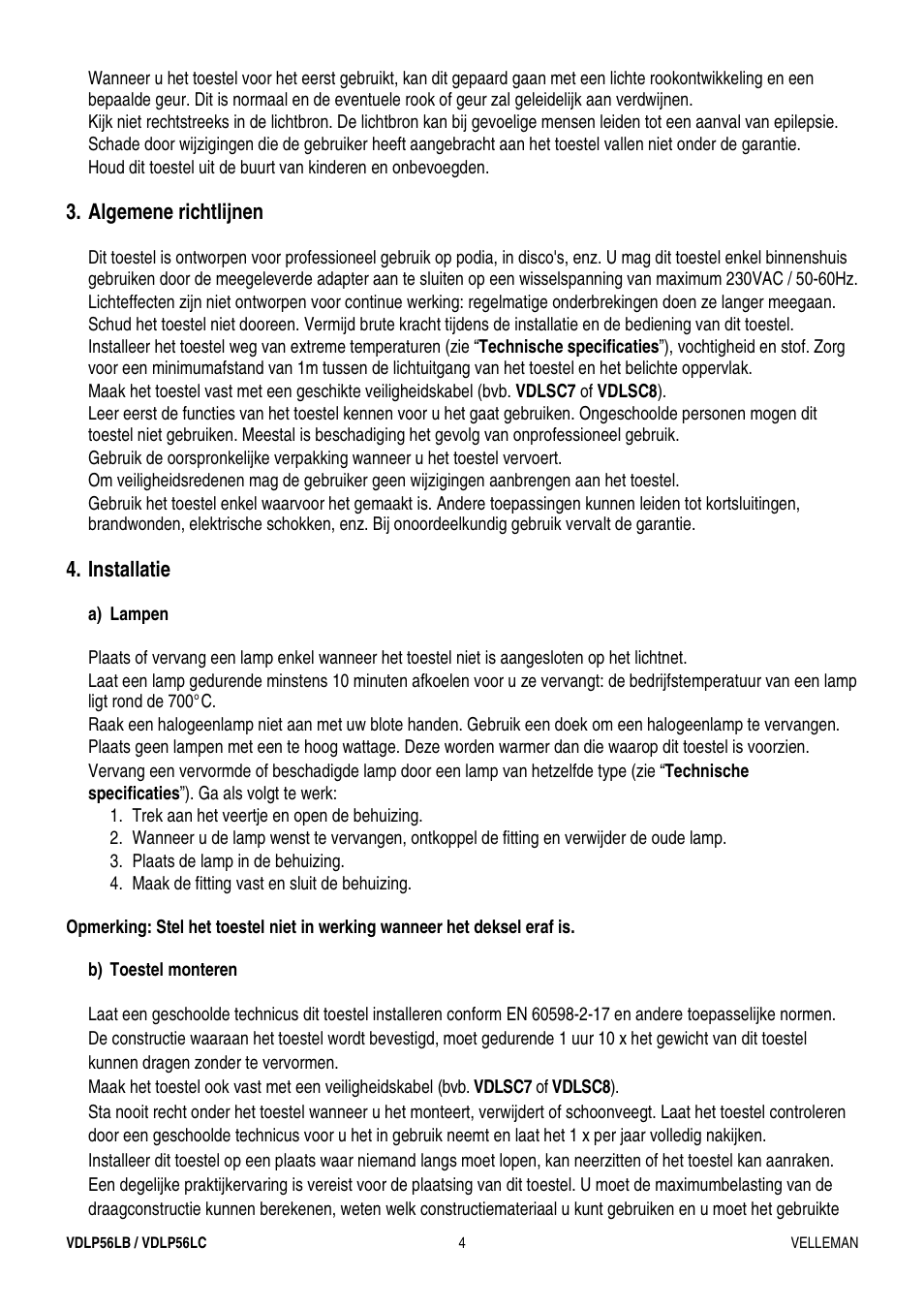 Velleman VDLP56LB User Manual | Page 4 / 12
