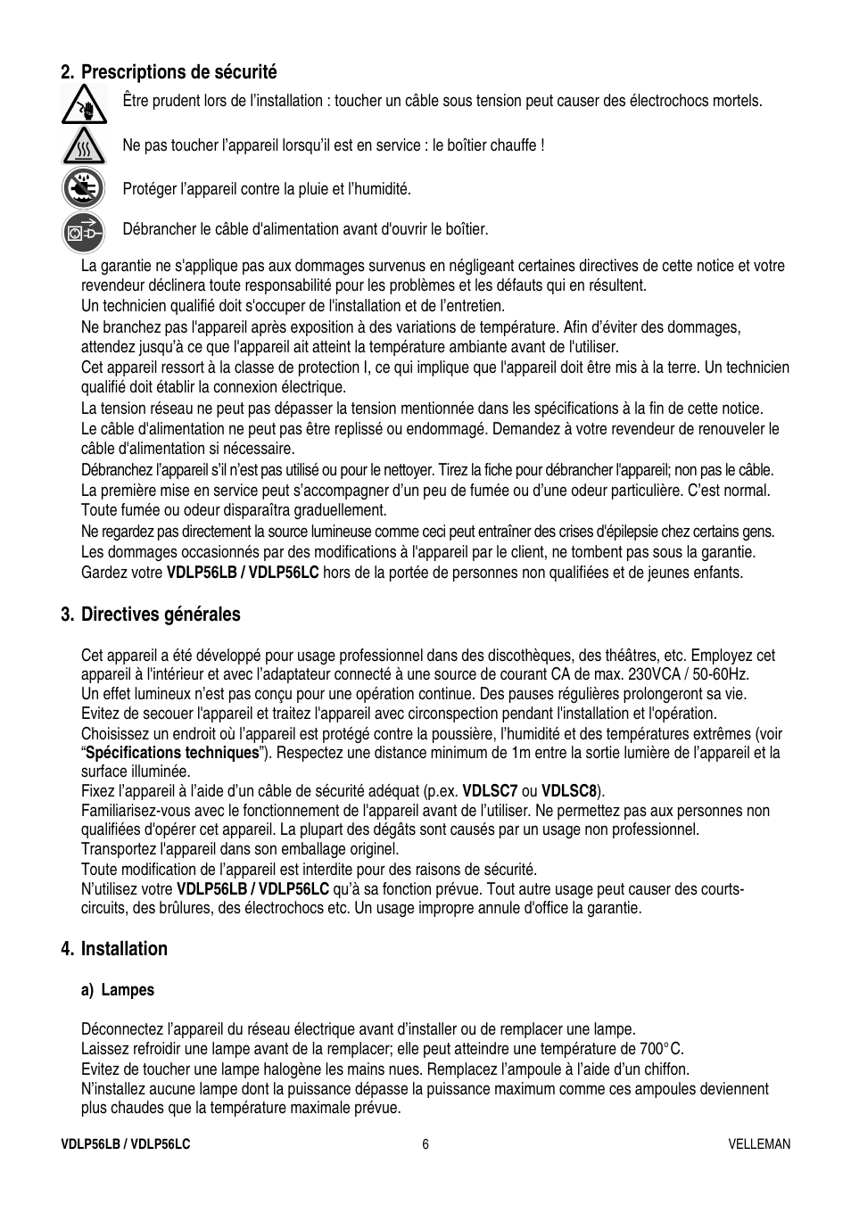 Velleman VDLP56LB User Manual | Page 6 / 12
