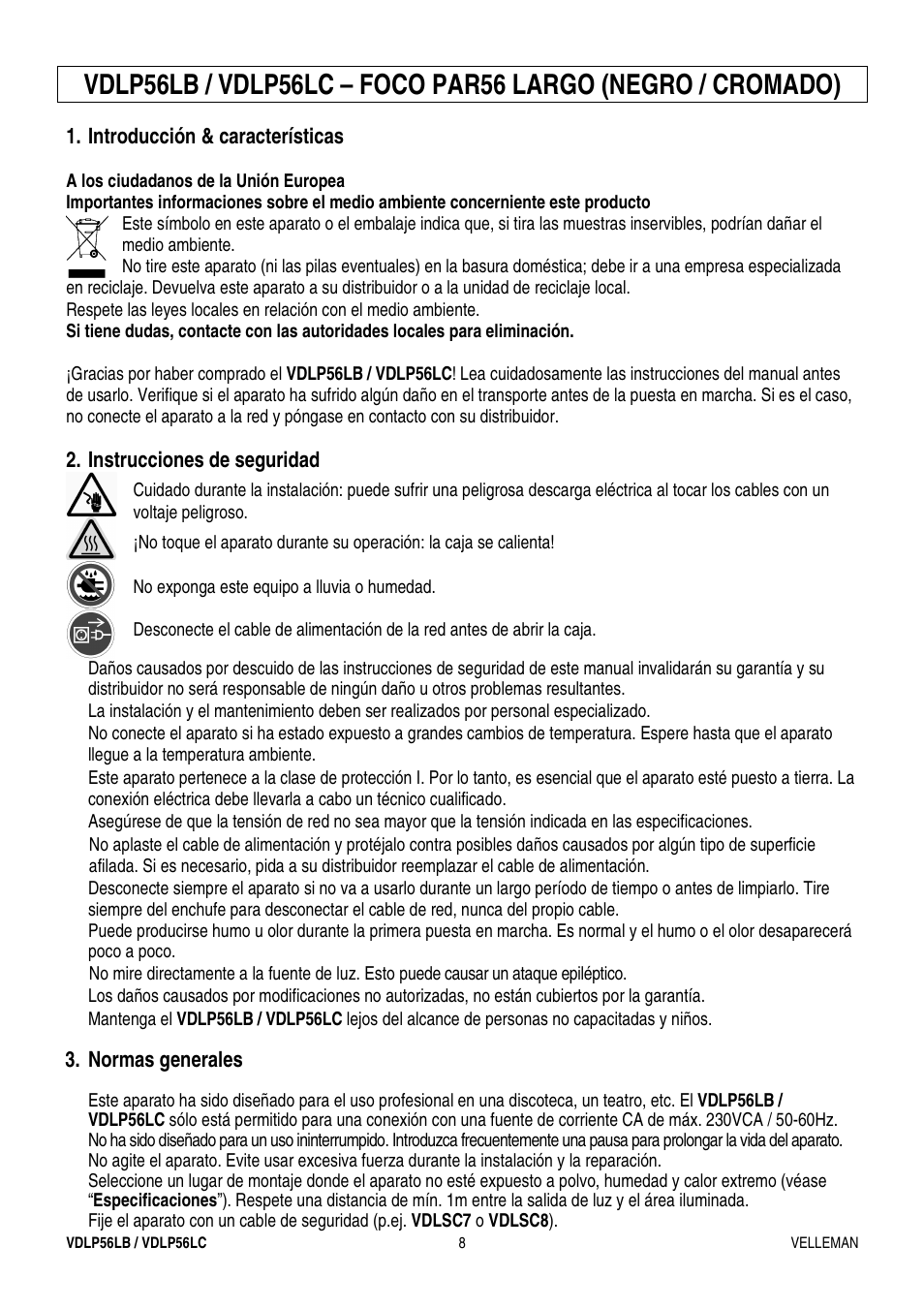 Velleman VDLP56LB User Manual | Page 8 / 12