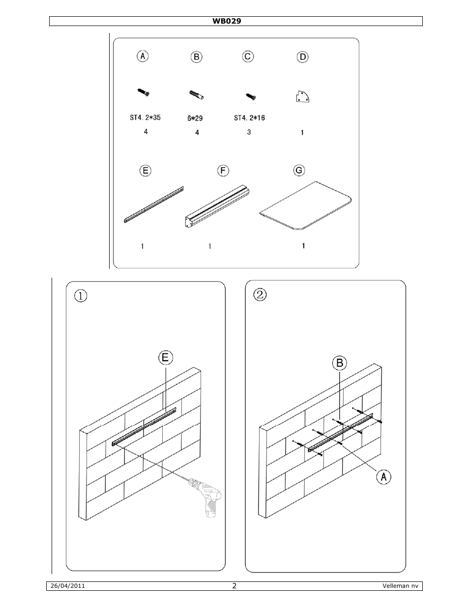 Velleman WB029 User Manual | Page 2 / 11