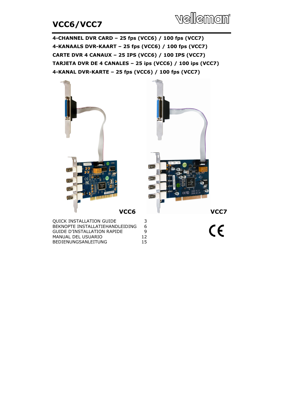 Velleman VCC6 User Manual | 20 pages